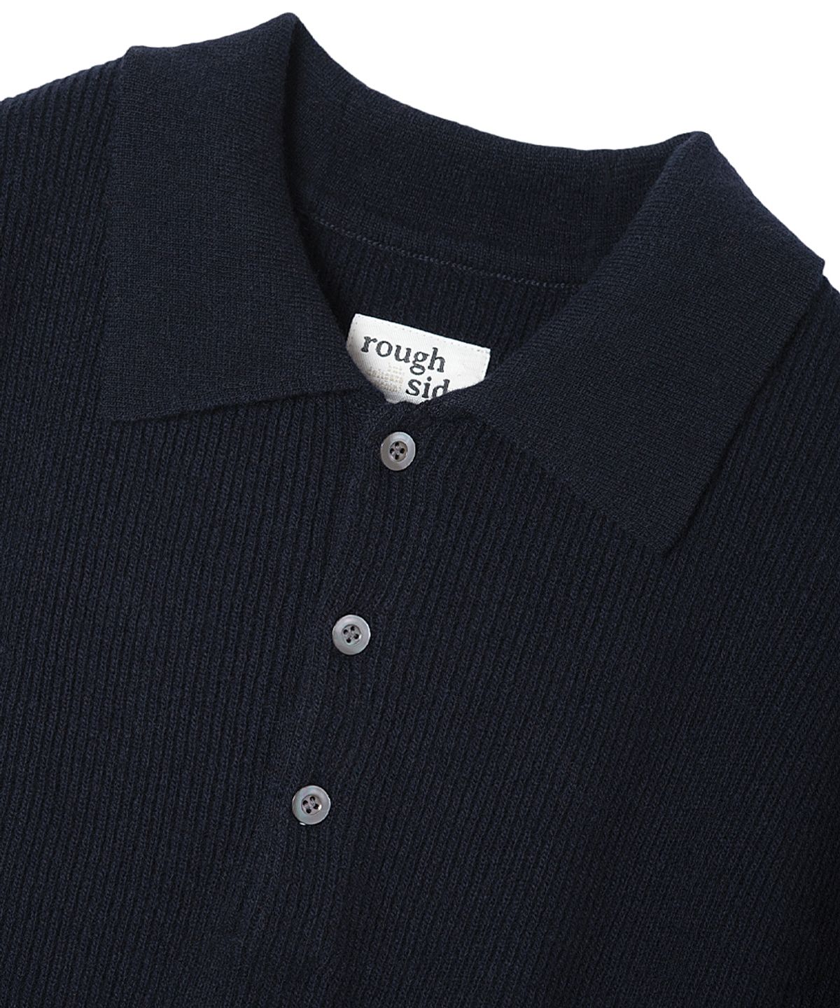 러프사이드(ROUGHSIDE) Collar Knit Dark Navy