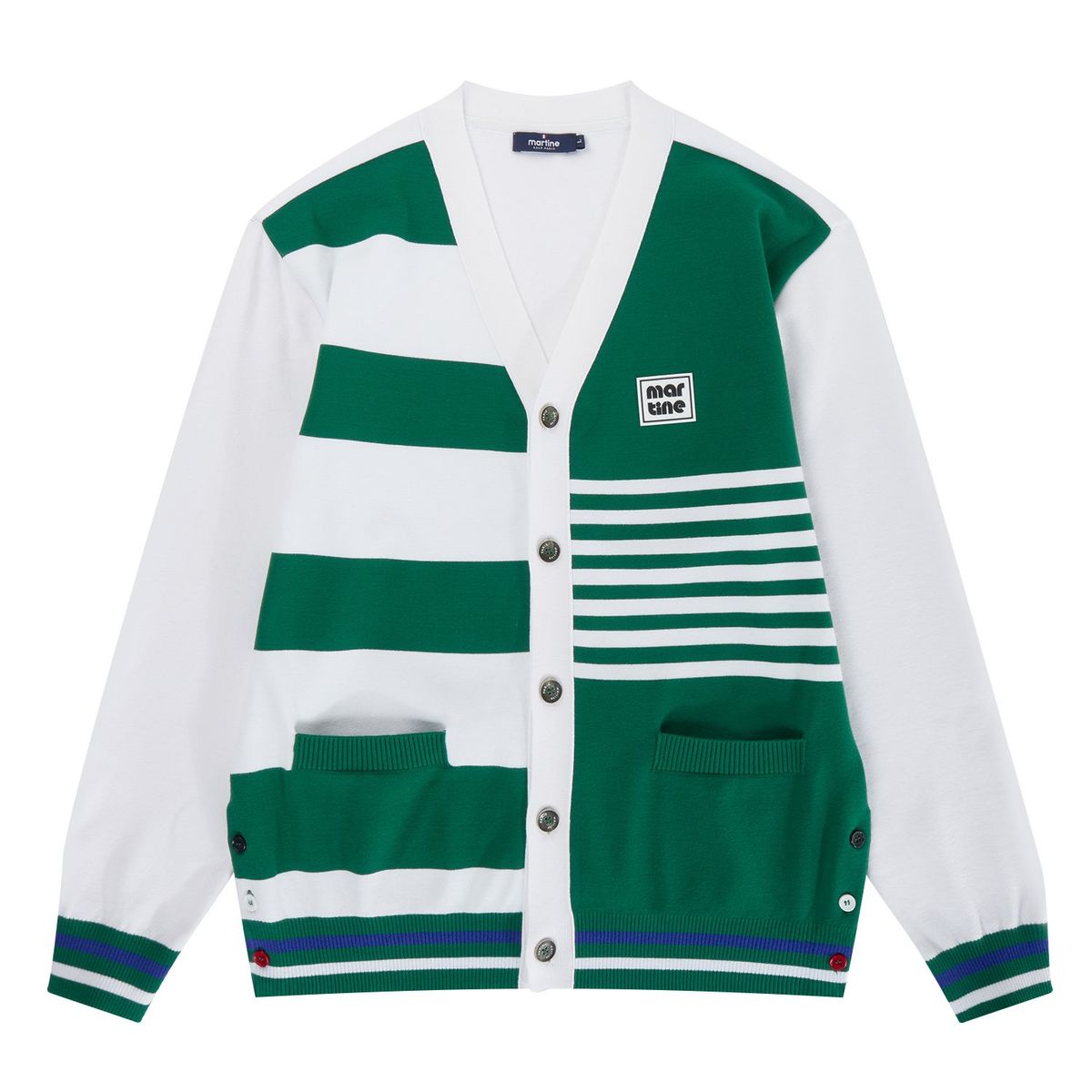 마틴골프(MARTINE GOLF) Unbalance Stripe Cardigan_Turquoise (Men)