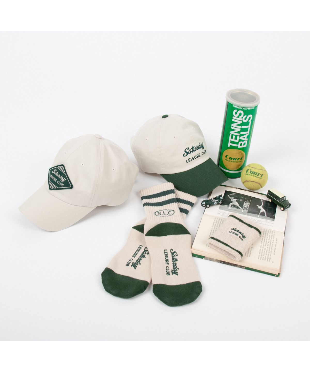 세러데이 레저 클럽(SATURDAY LEISURE CLUB) Signature Ball Cap - Ivory & Green Patch