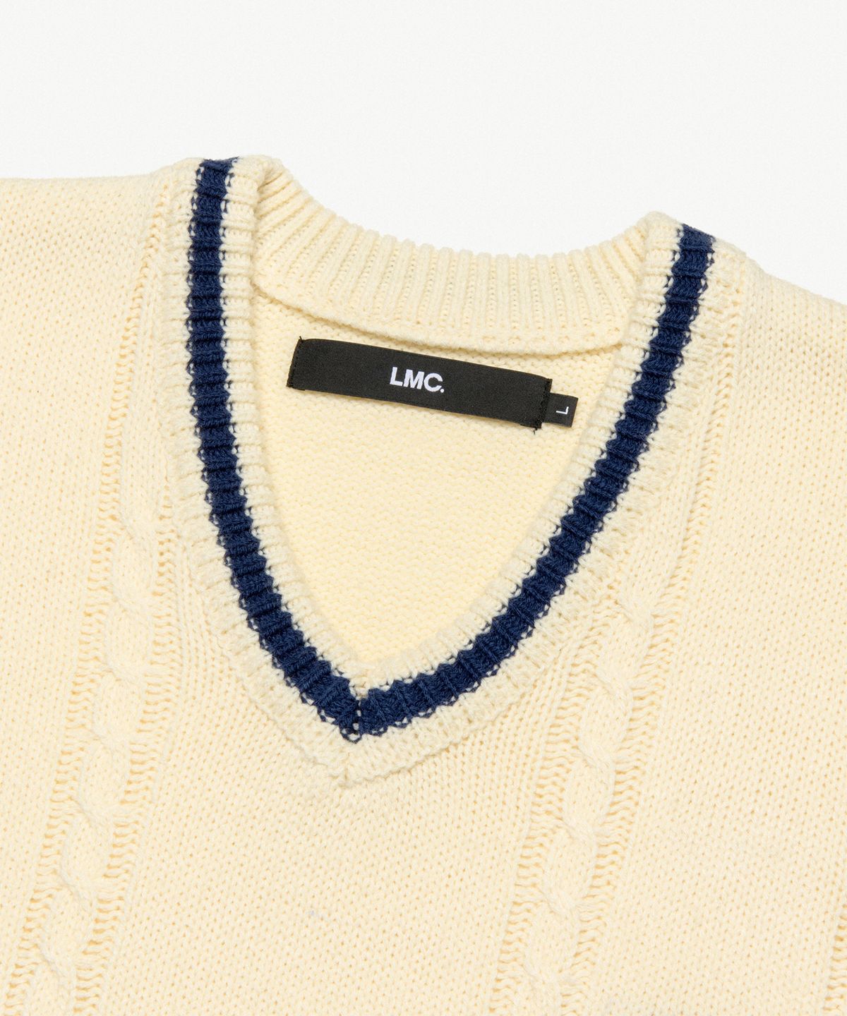 엘엠씨(LMC) CABLE ARCH KNIT VEST ivory