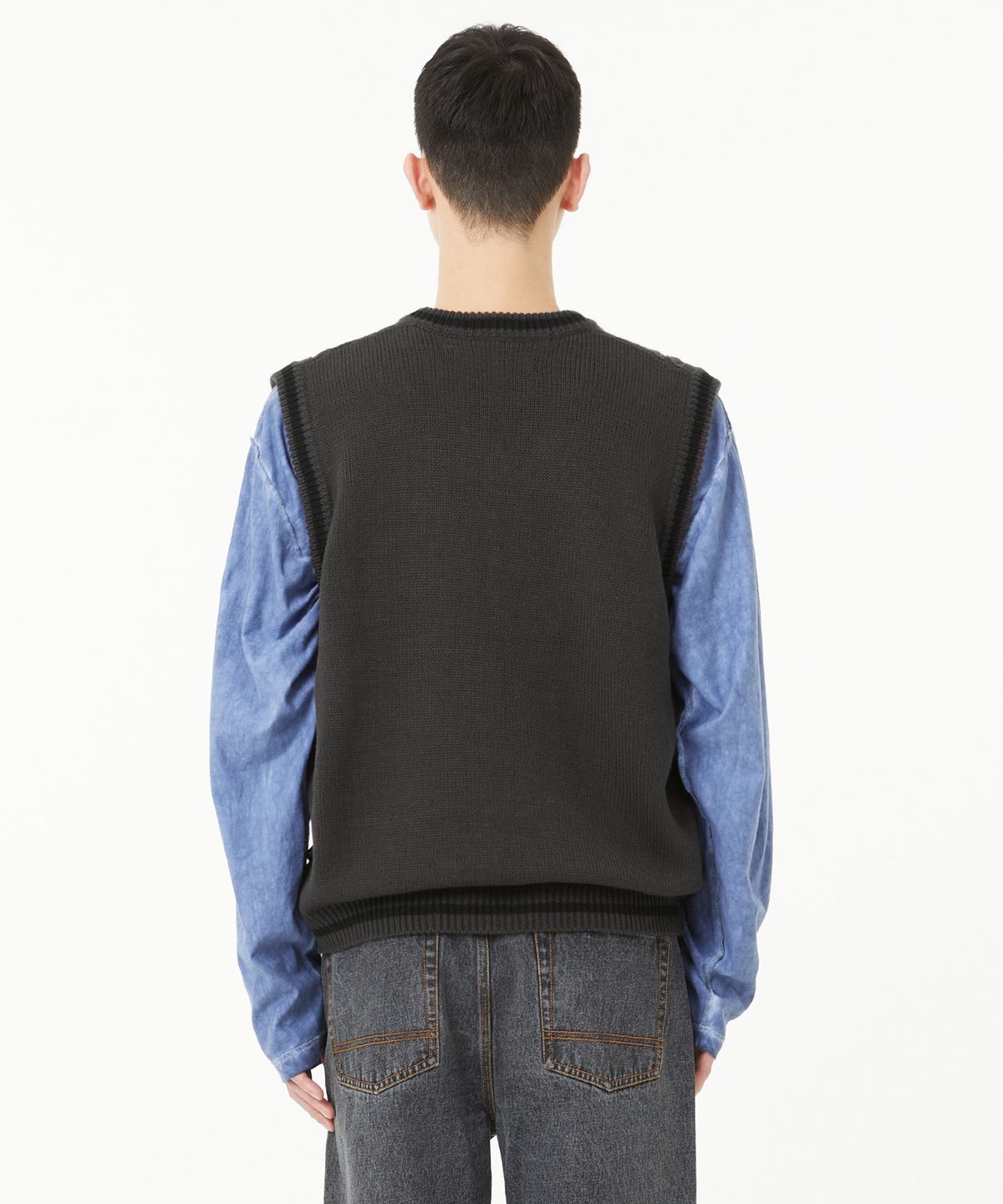 엘엠씨(LMC) CABLE ARCH KNIT VEST black