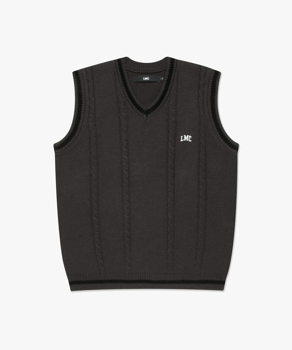 엘엠씨(LMC) CABLE ARCH KNIT VEST black