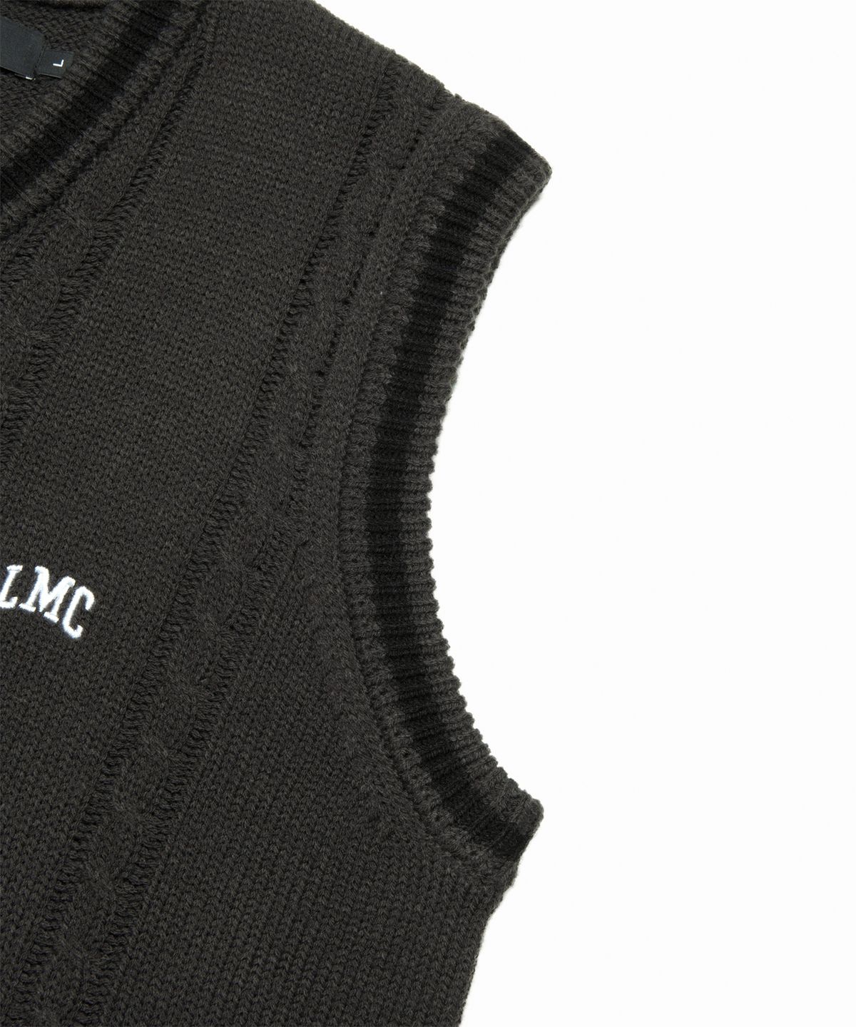 엘엠씨(LMC) CABLE ARCH KNIT VEST black