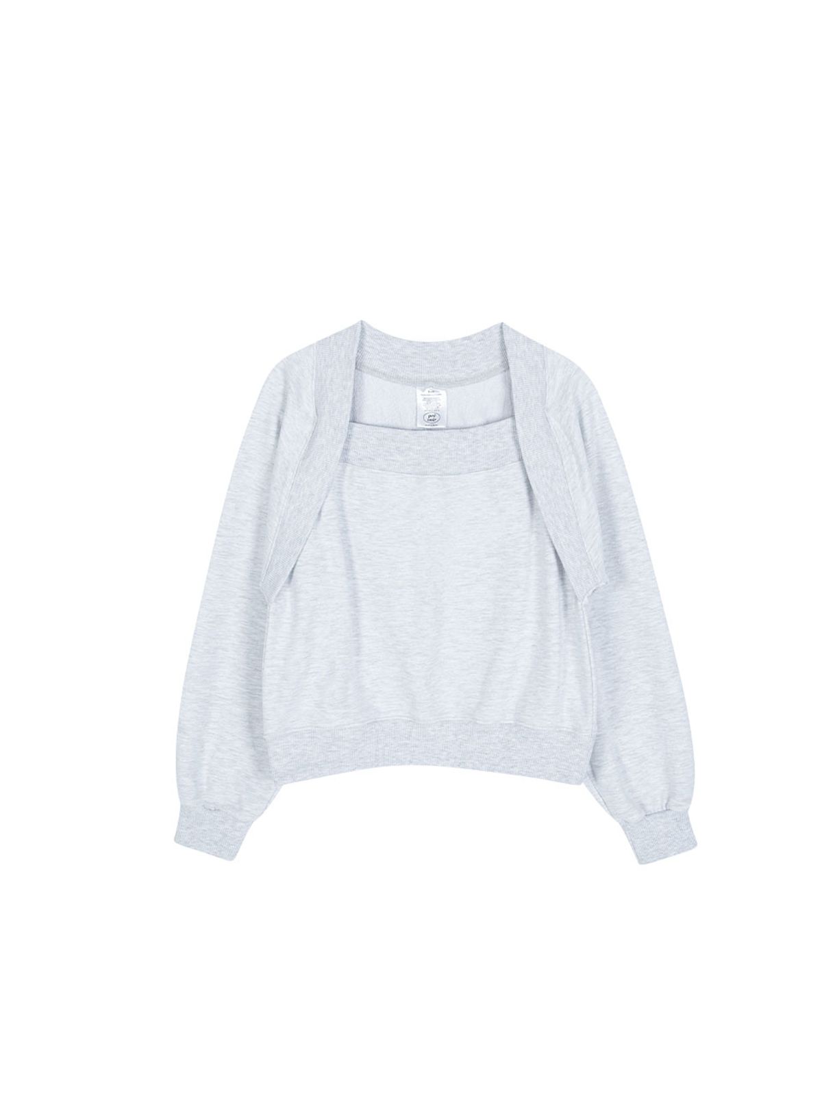 프레부아(PREVOIR) 볼레로 맨투맨 [light khaki / black / oatmeal / White Melange]