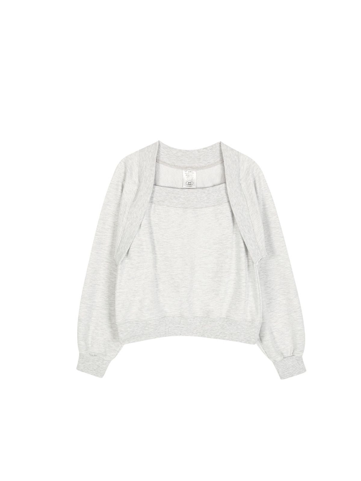 프레부아(PREVOIR) 볼레로 맨투맨 [light khaki / black / oatmeal / White Melange]