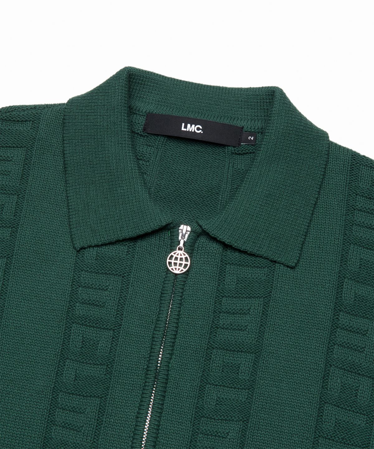 엘엠씨(LMC) JQD ZIP-UP KNITTED POLO SHIRT dark green