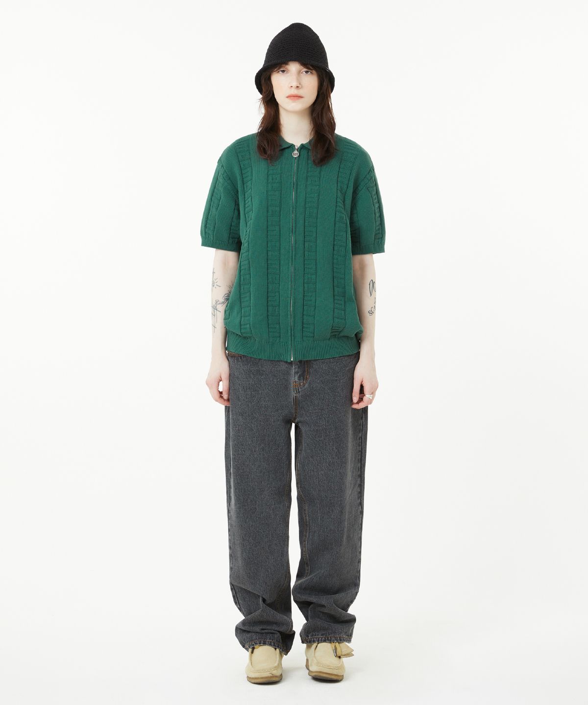 엘엠씨(LMC) JQD ZIP-UP KNITTED POLO SHIRT black