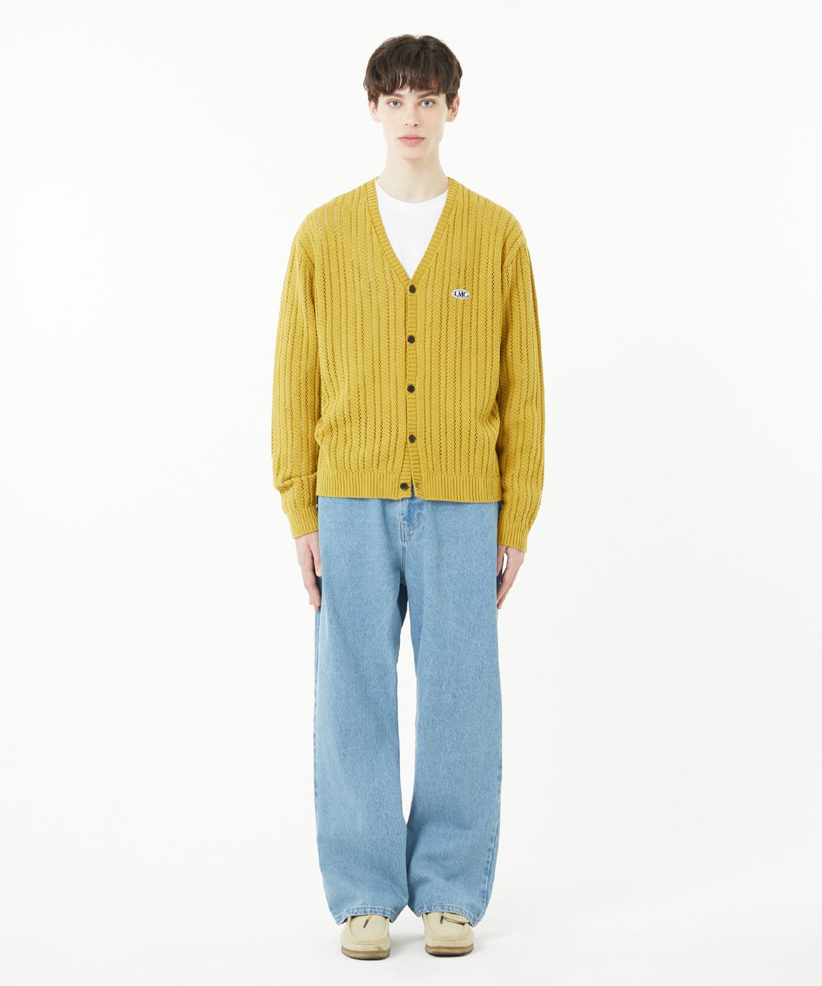 엘엠씨(LMC) OVAL MESH KNIT CARDIGAN olive