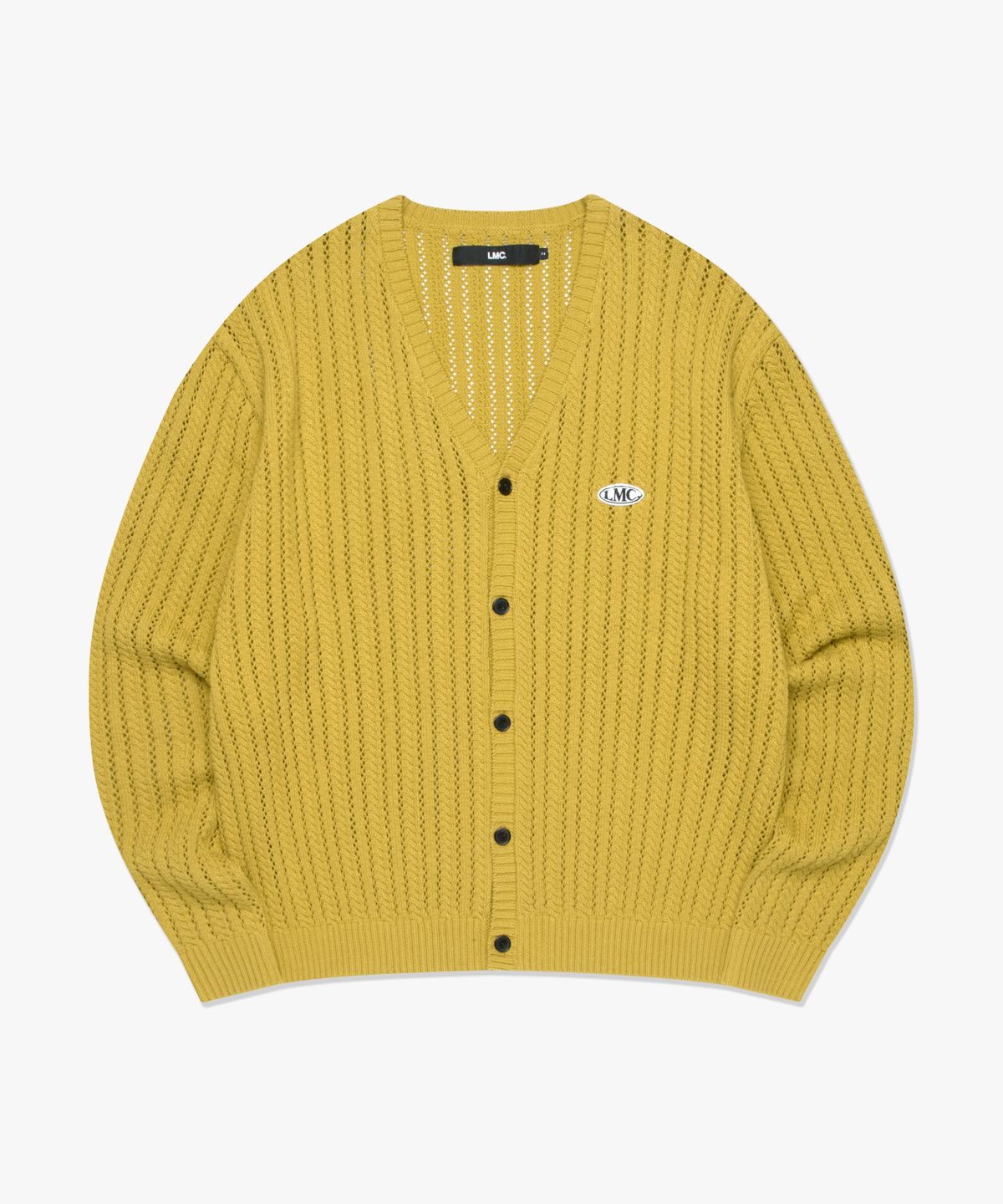 엘엠씨(LMC) OVAL MESH KNIT CARDIGAN olive