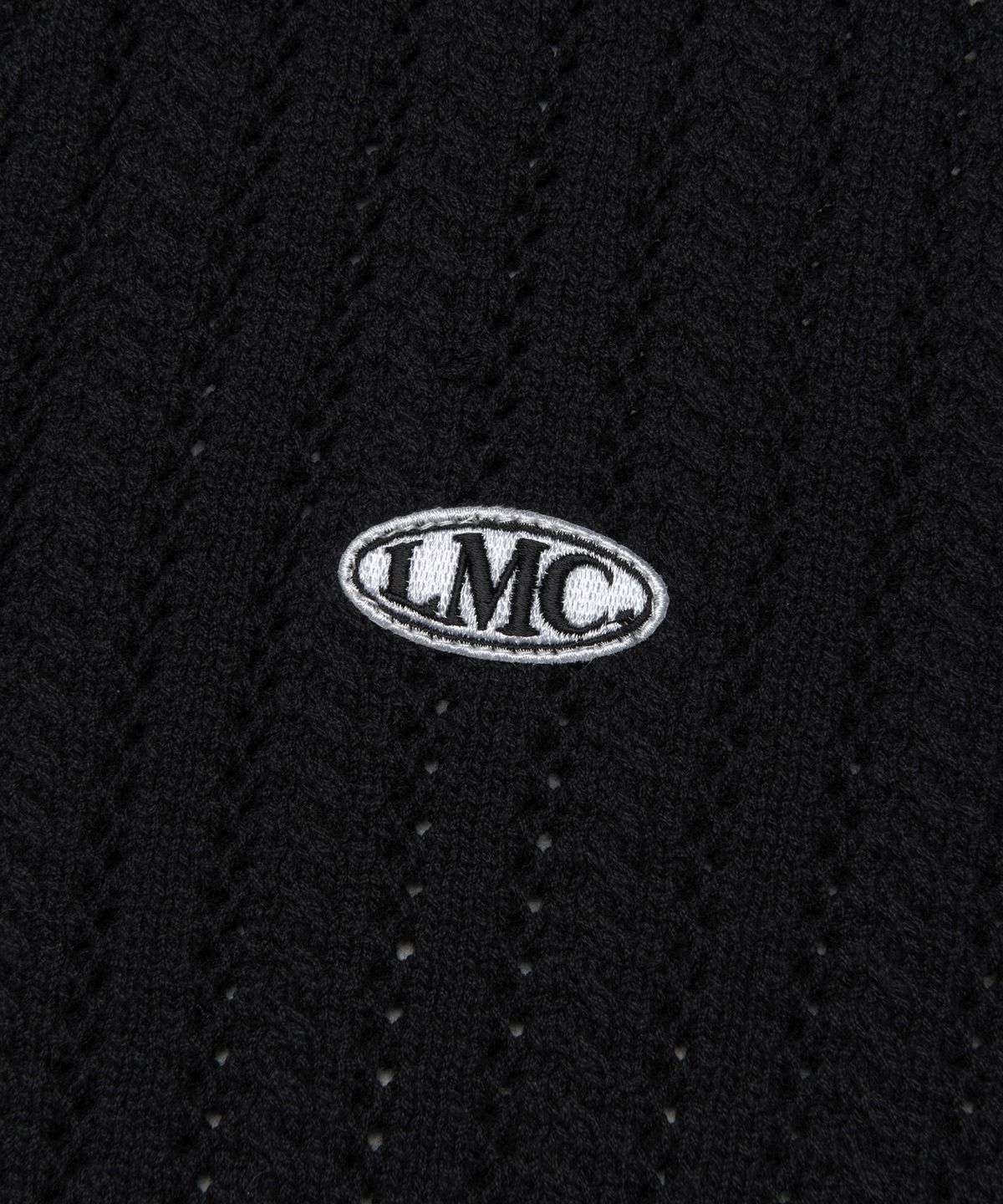 엘엠씨(LMC) OVAL MESH KNIT CARDIGAN black