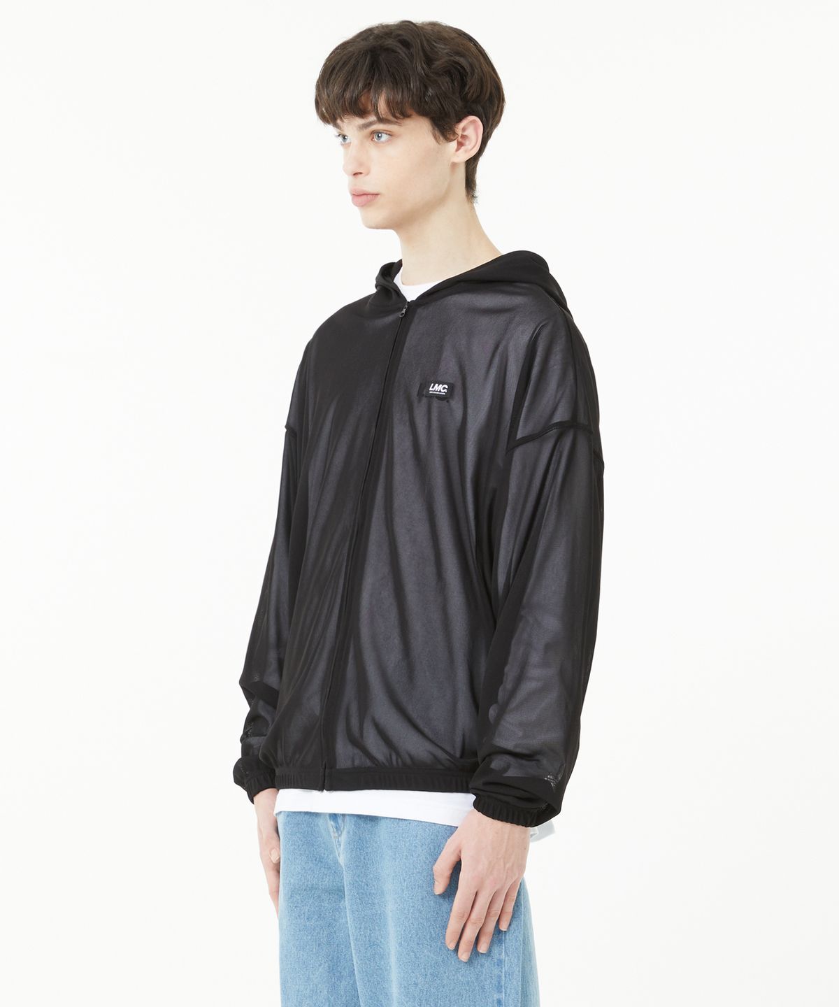 엘엠씨(LMC) ITALIC MESH ZIP-UP HOODIE black