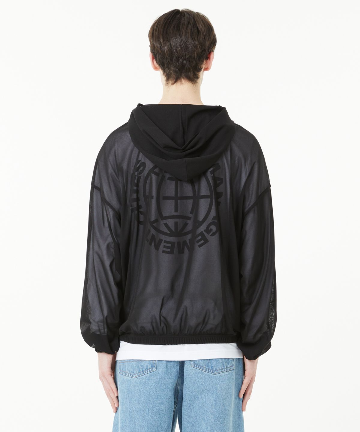 엘엠씨(LMC) ITALIC MESH ZIP-UP HOODIE black