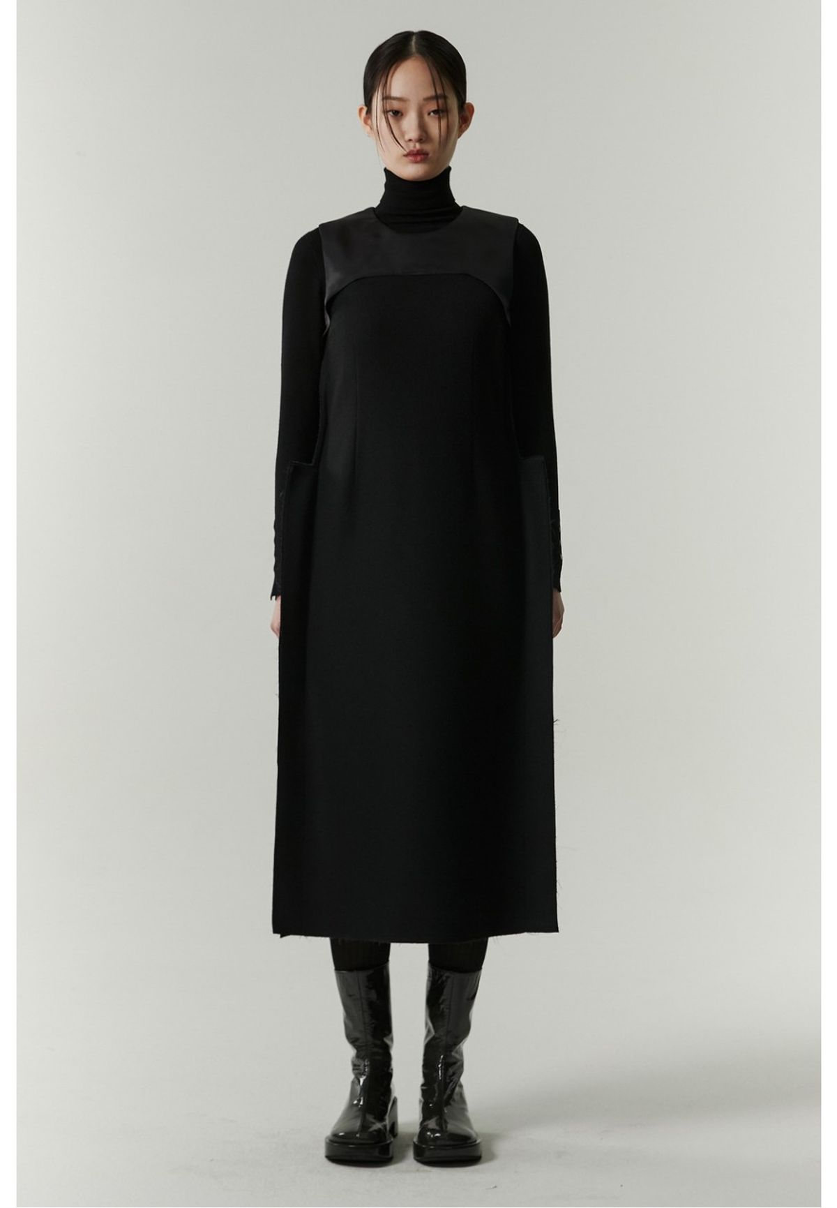 래코드(RECODE) [여성] Lining Patched Dress (Standard Fit)_RQDAW22544BKX