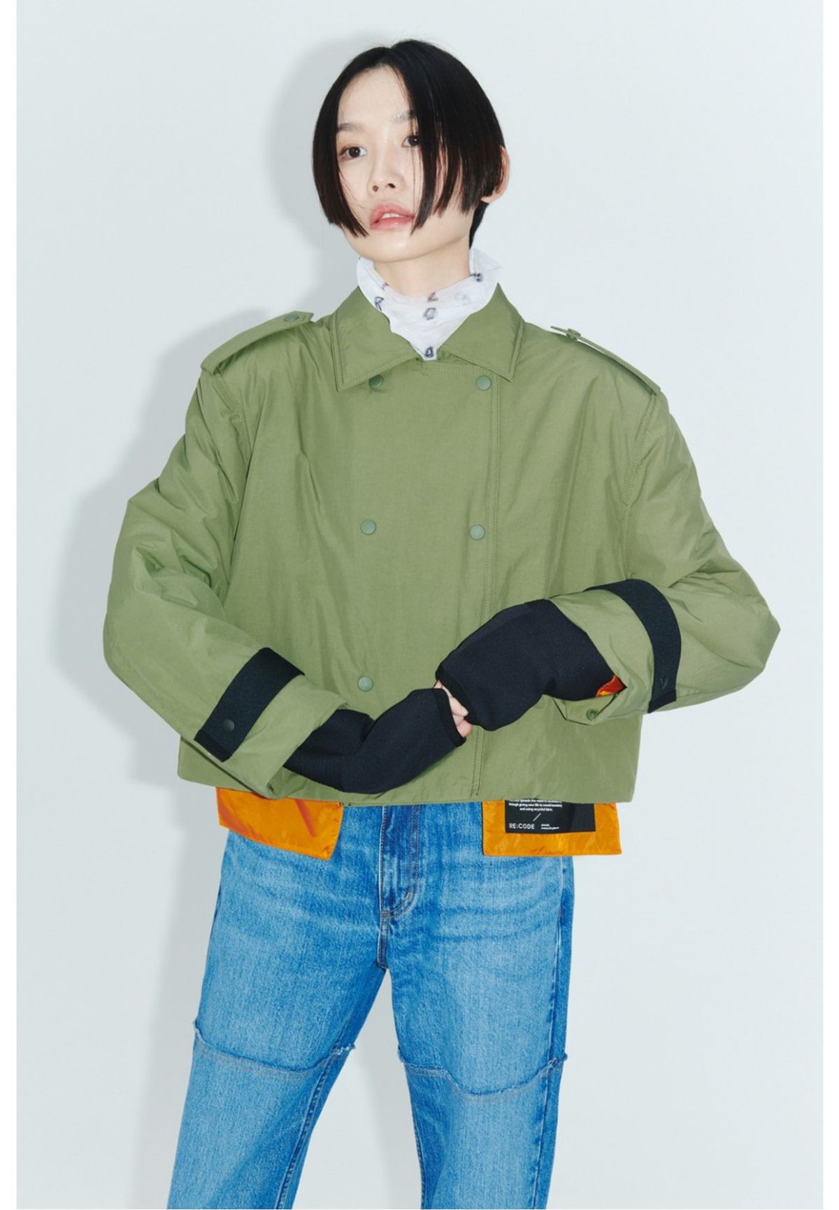 래코드(RECODE) [여성] Padded crop trench coat_RQCAS22552KHX