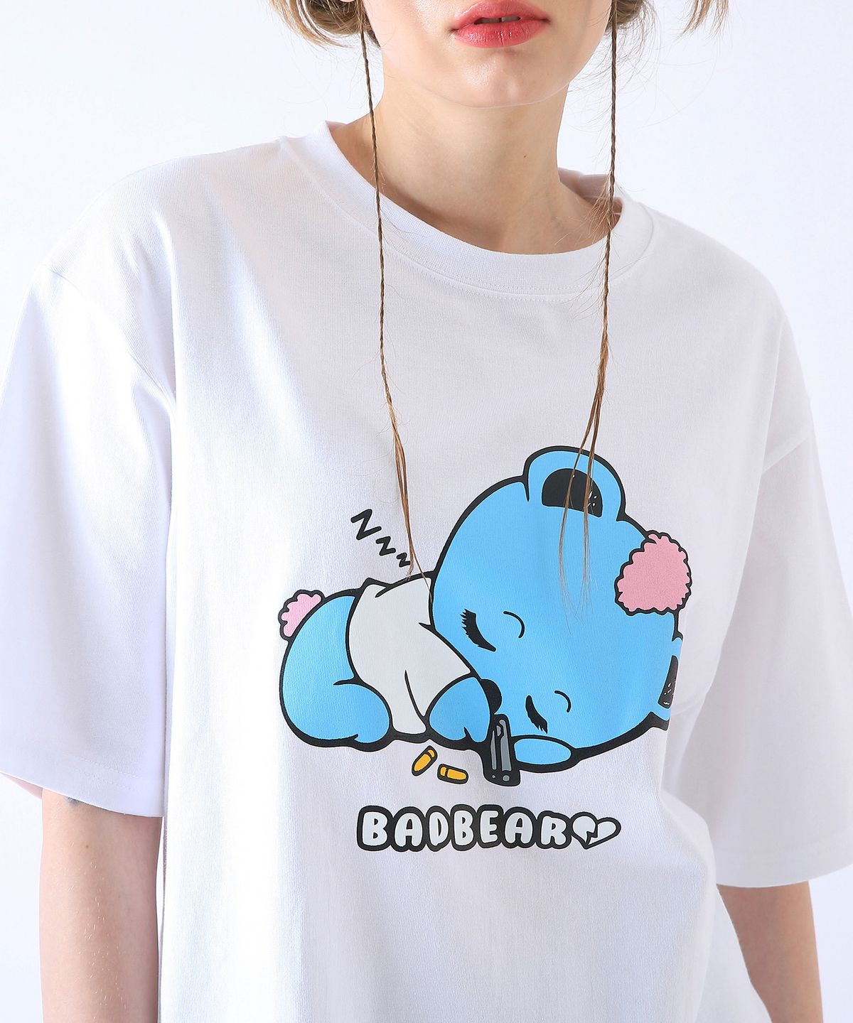 배드블루(BADBLUE) Baby BadBear Oversized Tee White