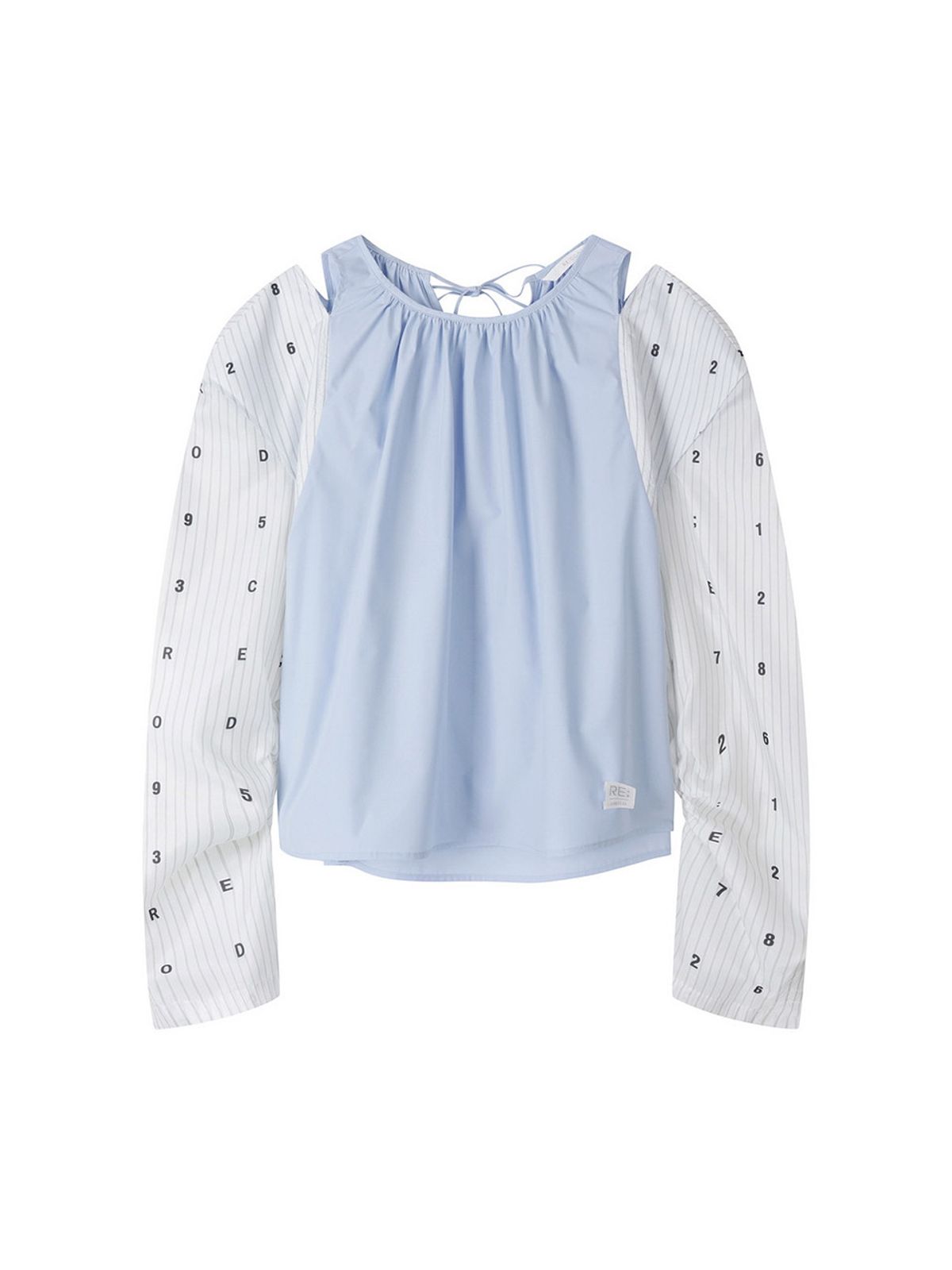 래코드(RECODE) [여성] Lining sleeve shoudet cutting top _RQTAS22597BUL