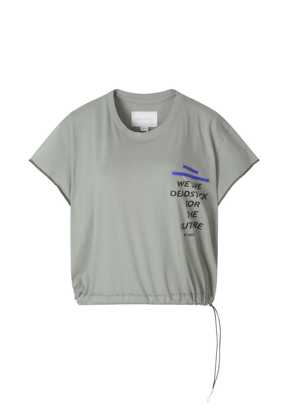 래코드(RECODE) [여성] Slogan round neck crop T-shirt (Hair band set) _RQTAM22568KHX