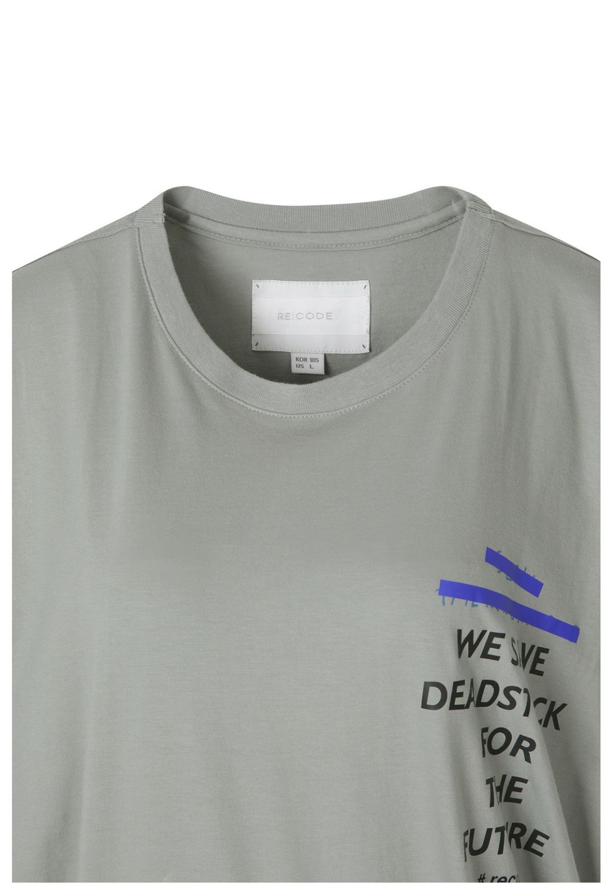 래코드(RECODE) [여성] Slogan round neck crop T-shirt (Hair band set) _RQTAM22568KHX