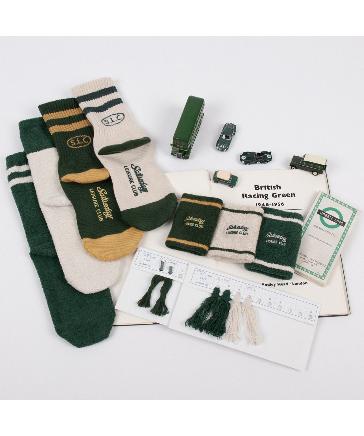 세러데이 레저 클럽(SATURDAY LEISURE CLUB) Leisure Wristband - British Racing Green & Mustard