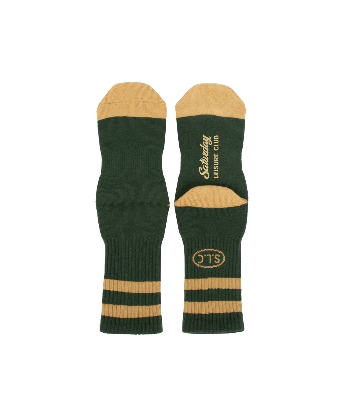 세러데이 레저 클럽(SATURDAY LEISURE CLUB) Leisure Stripe Socks - British Racing Green & Mustard