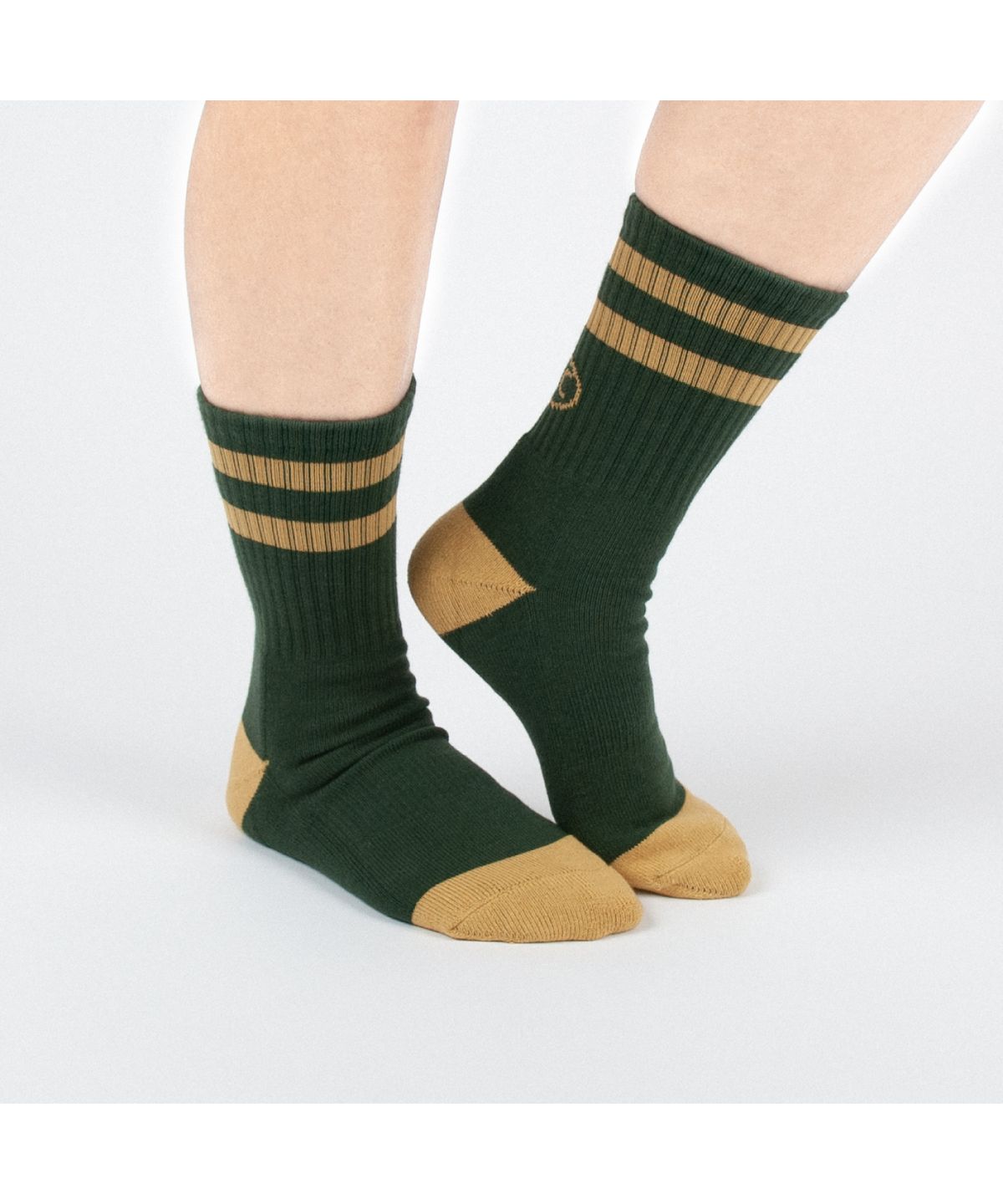 세러데이 레저 클럽(SATURDAY LEISURE CLUB) Leisure Stripe Socks - British Racing Green & Mustard
