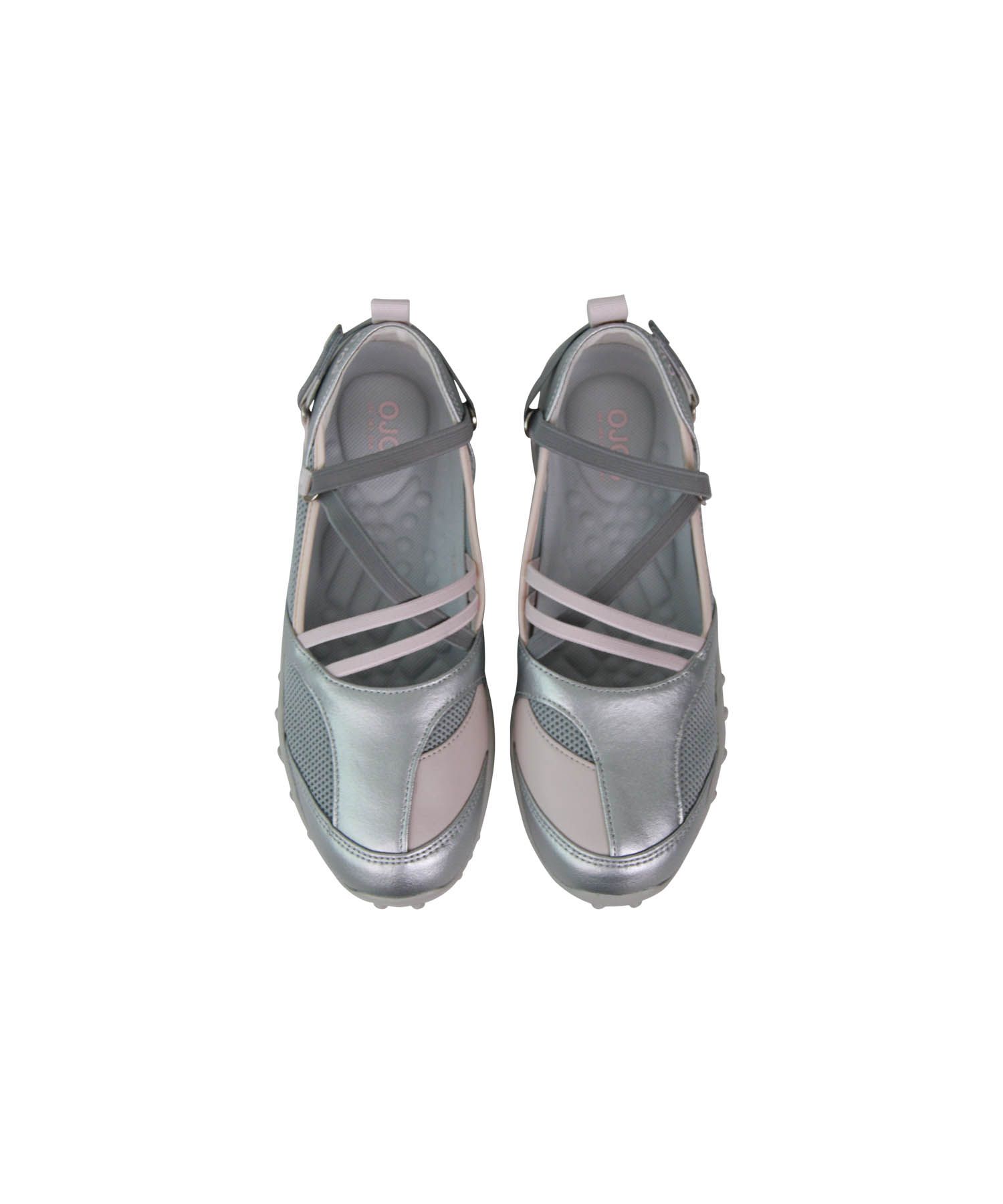 MUSINSA | OJOS Strap Embossed Toe Shoes / Silver