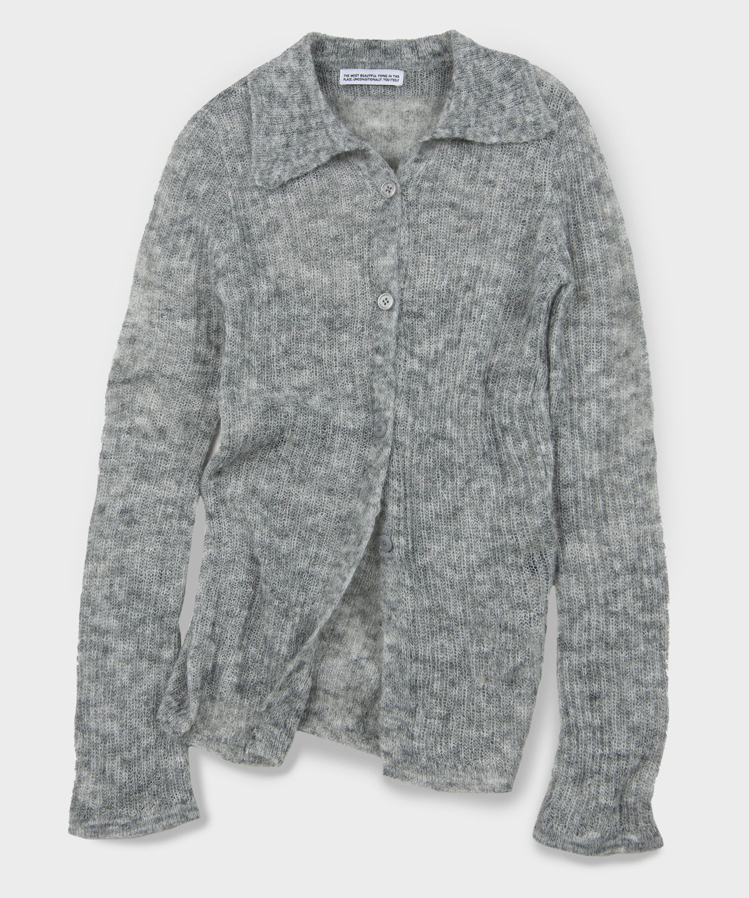 Premium Fleece Over Cardigan【S-M】【美品】 MUSINSA公式 | SOME PLACE See-through Slim Fit Collar Knit