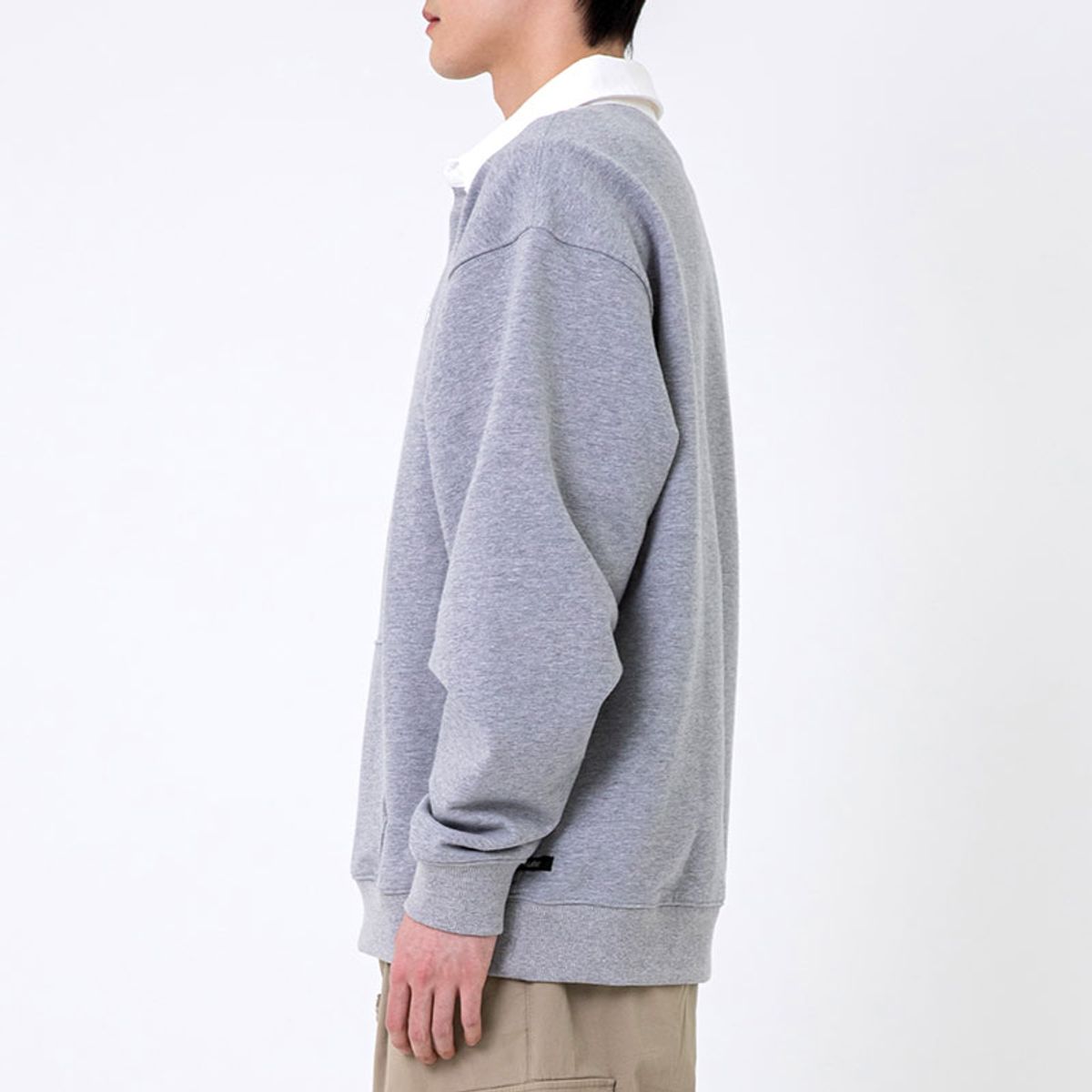 쿨트(KULTE) SCRIPT RUGBY CREWNECK 멜란지그레이