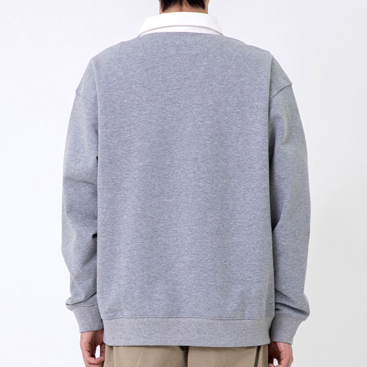 쿨트(KULTE) SCRIPT RUGBY CREWNECK 멜란지그레이