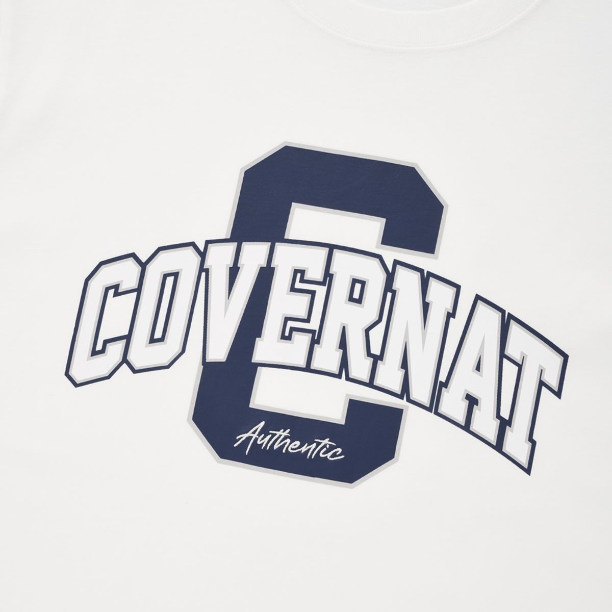 커버낫(COVERNAT) 아치 C 로고 레이어 티셔츠 화이트