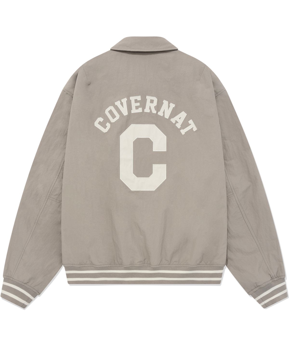 커버낫(COVERNAT) C 로고 카라 바시티 자켓 베이지