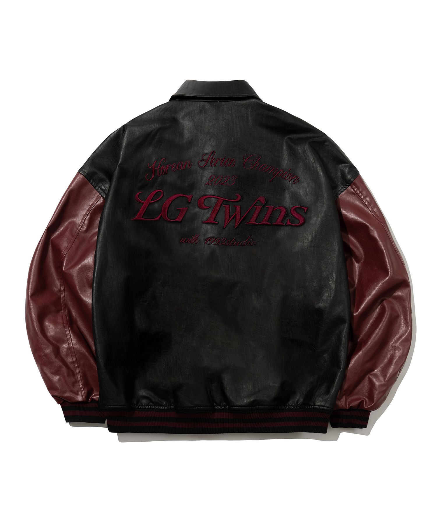 スタジャン 1993studio LG Twins Applique Leather Varsity Jacket Deep Nav 1993studio】 [LG Twins] Applique Leather Varsity Jacket