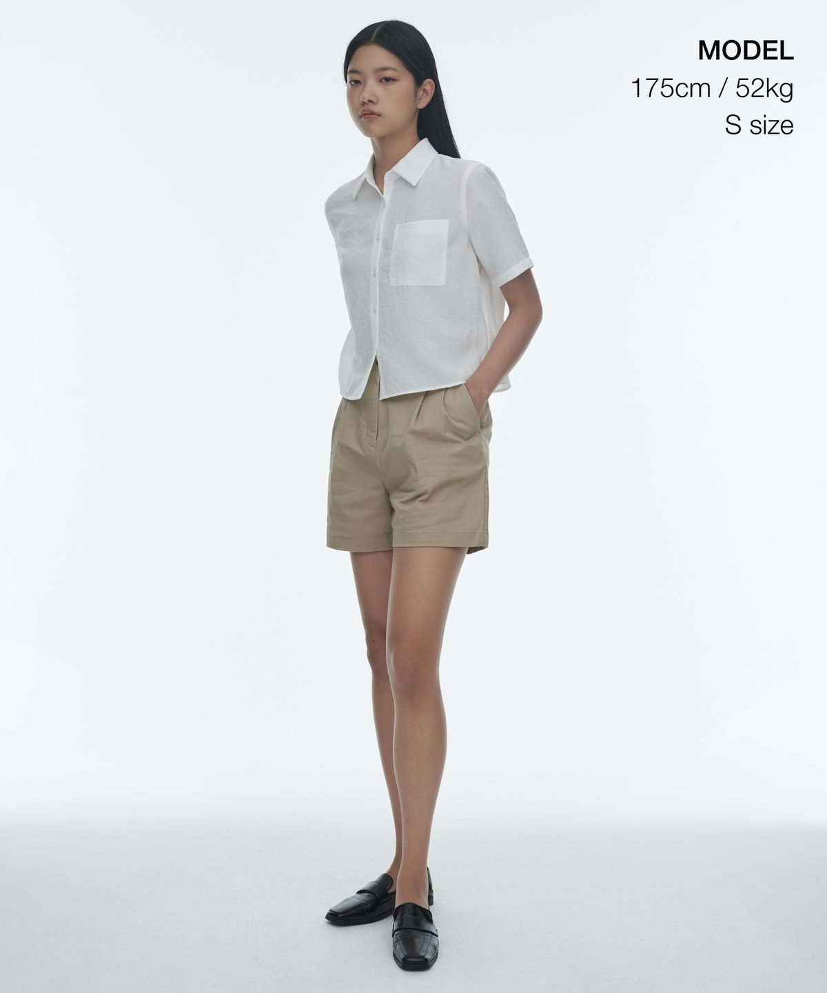 무신사 스탠다드 우먼(MUSINSA STANDARD WOMAN) 우먼즈 린넨 라이크 반팔 셔츠 [화이트]