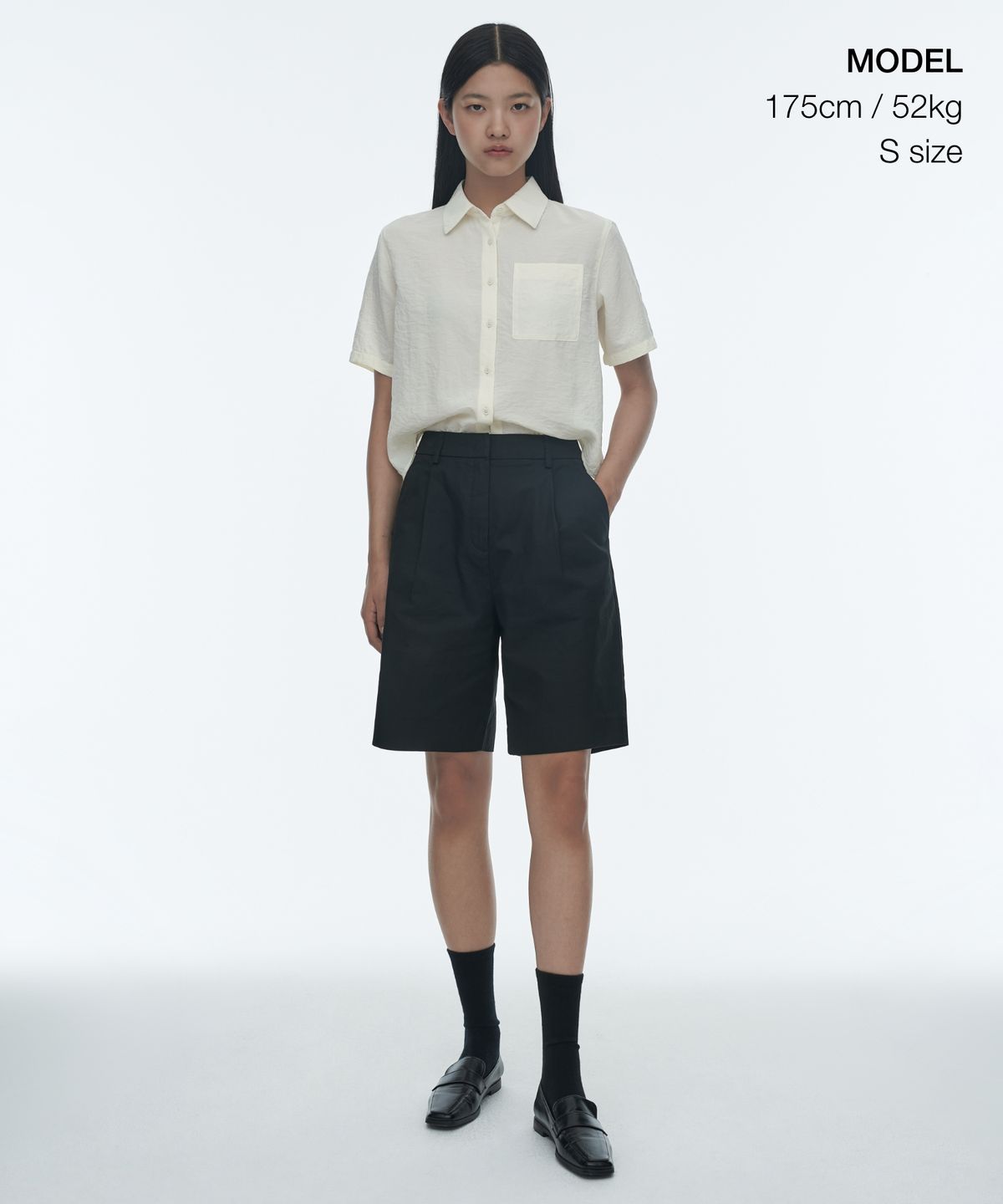 무신사 스탠다드 우먼(MUSINSA STANDARD WOMAN) 우먼즈 린넨 라이크 반팔 셔츠 [에크루]