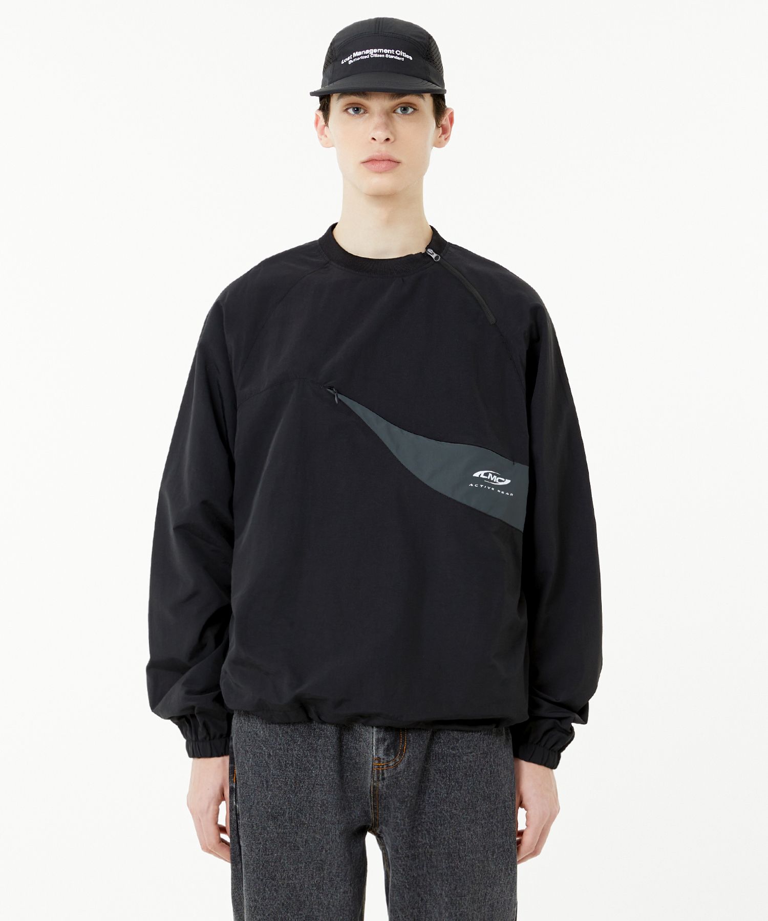 MUSINSA | LMC ACTIVE GEAR SUPPLEX® WAVE CREW NECK black