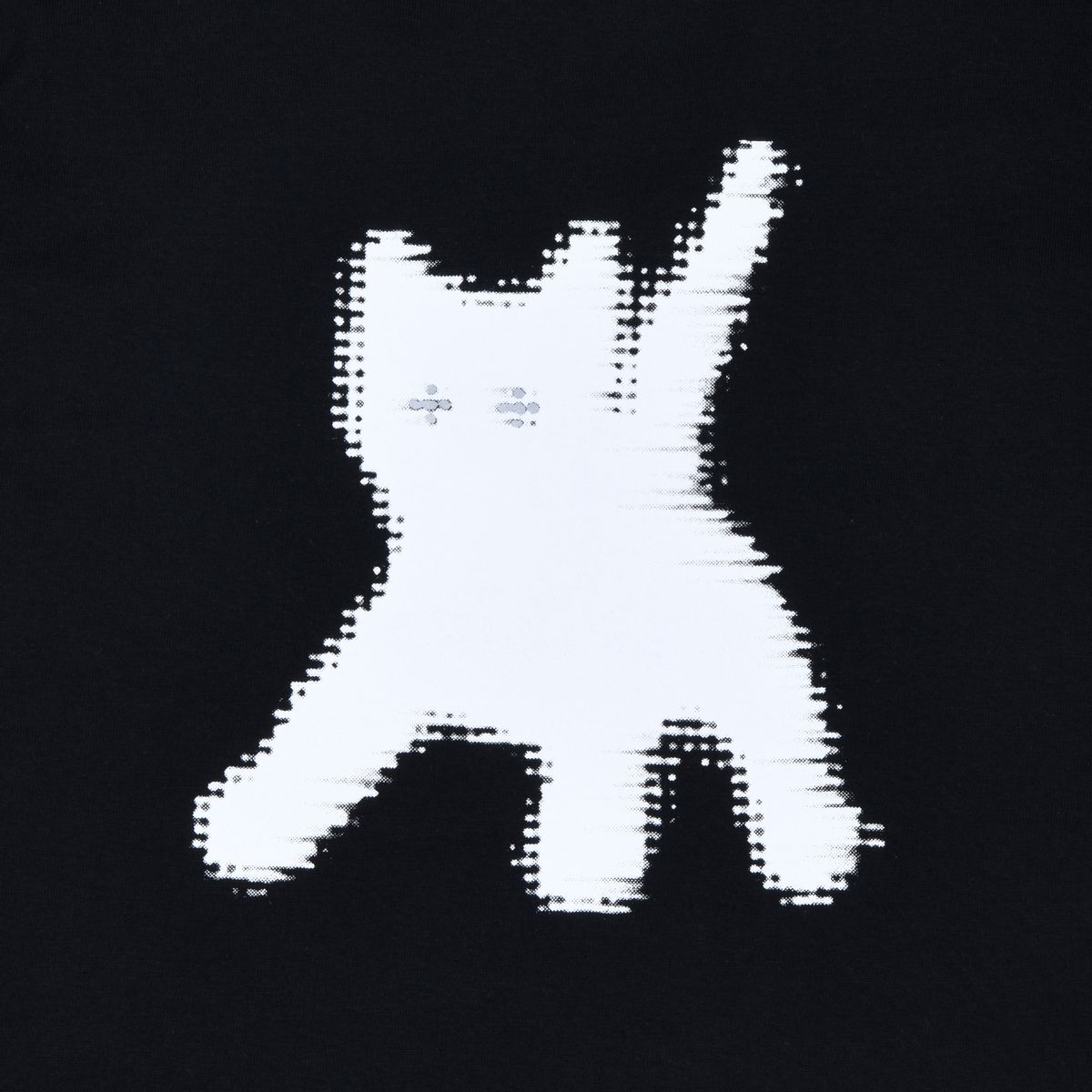 에이이에이이(AEAE) FLASHED CATS EYE CROP T-SHIRTS [Black]