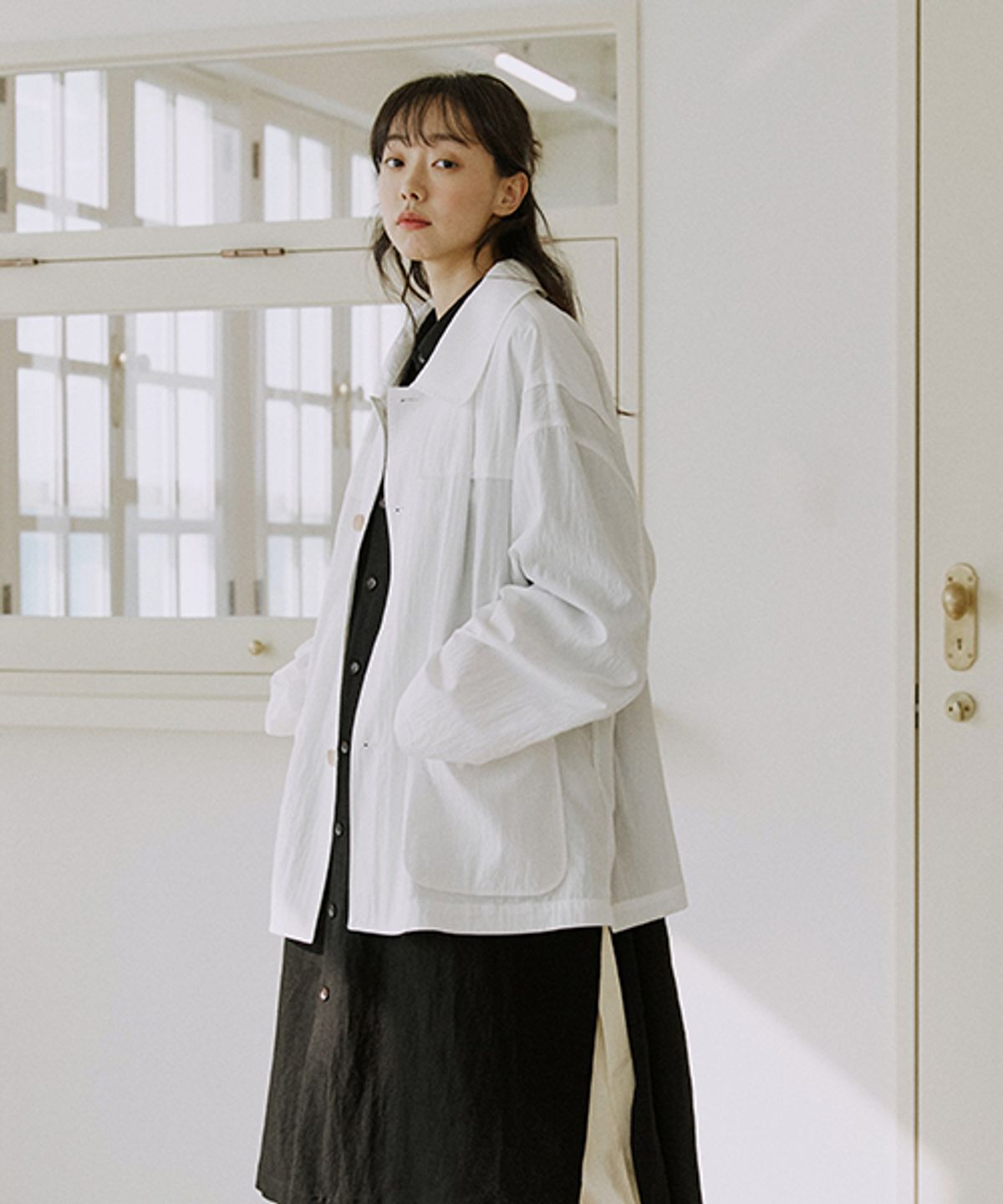 말렌(MALEN) 유니섹스 더플 자켓 (화이트)