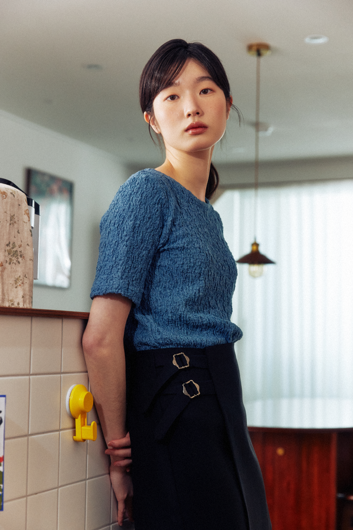 쿠키시(KOOKEESEE) 링클 탑 (블루)
