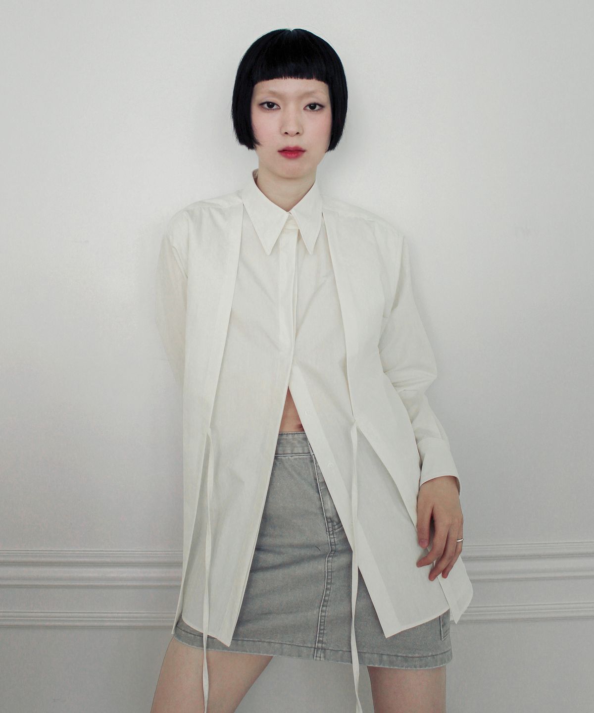 루바티(RUBATI) Double Layered Shirt (CREAM)