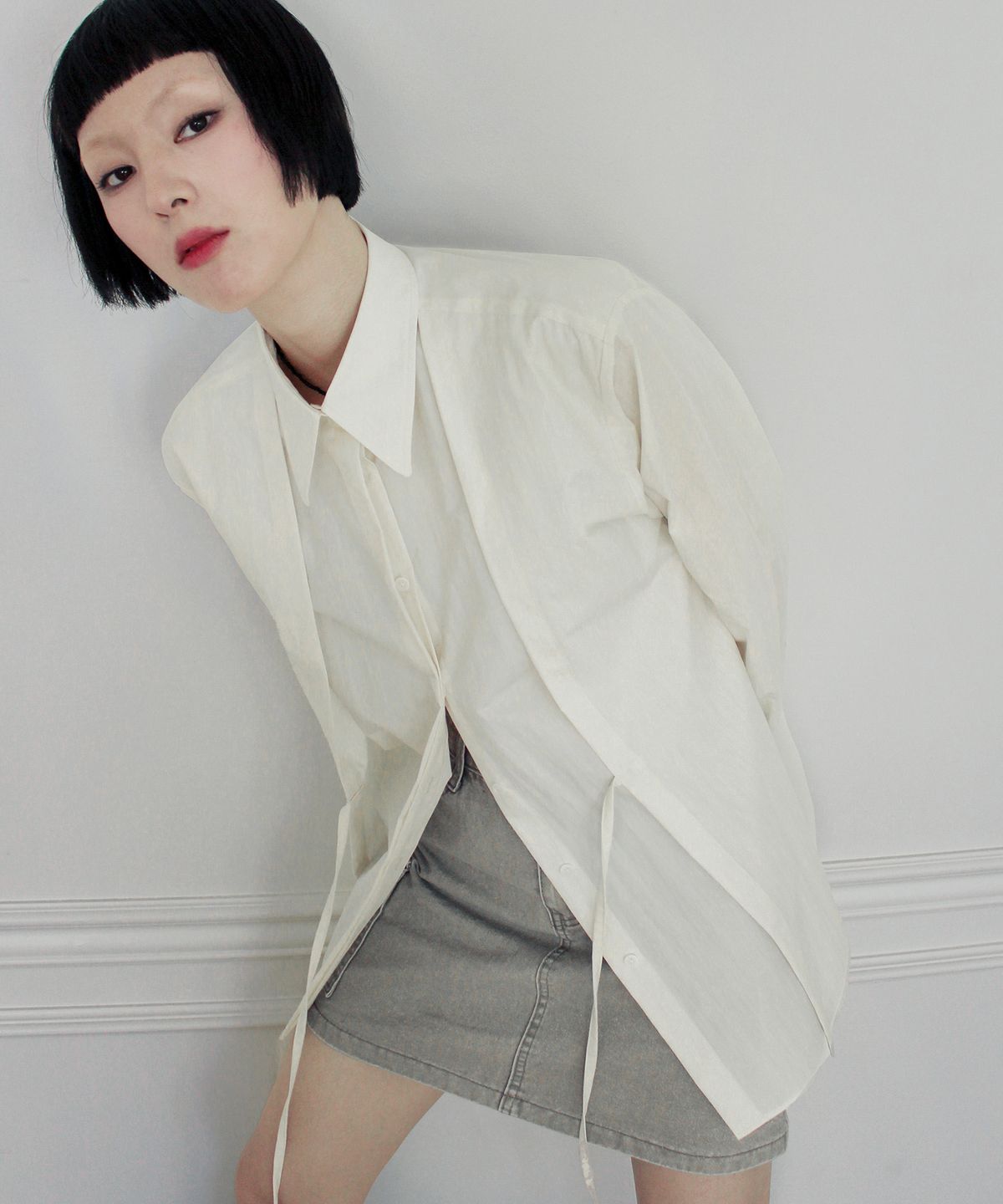 루바티(RUBATI) Double Layered Shirt (CREAM)