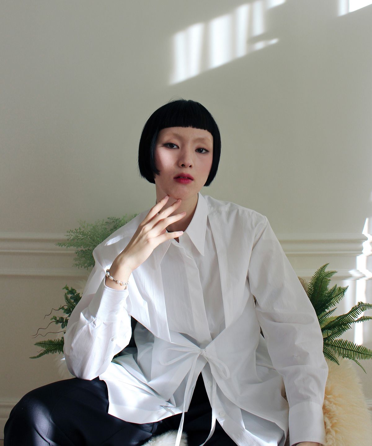 루바티(RUBATI) Double Layered Shirt (WHITE)