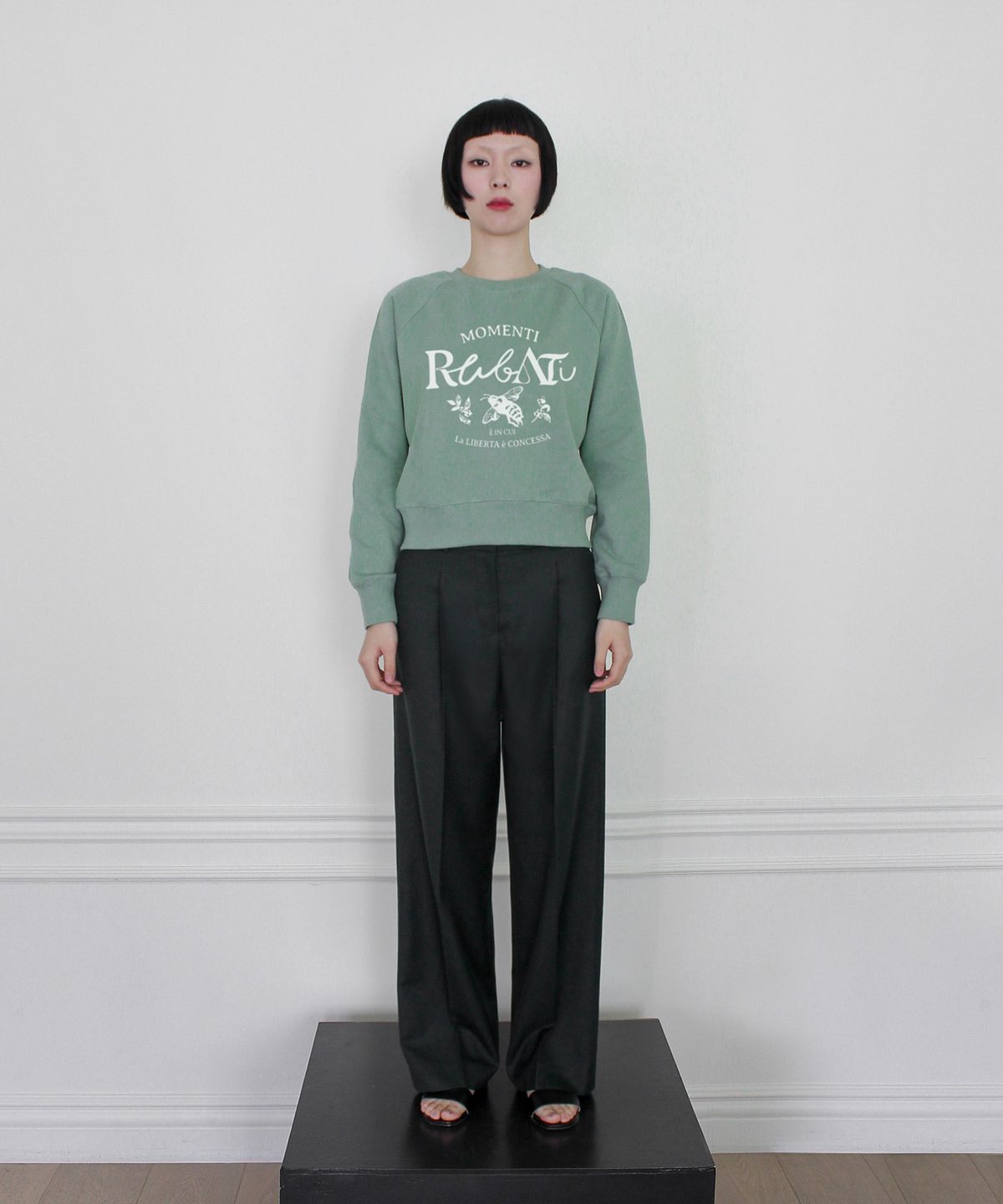 루바티(RUBATI) Honeybee Sweatshirt (PISTACHIO)