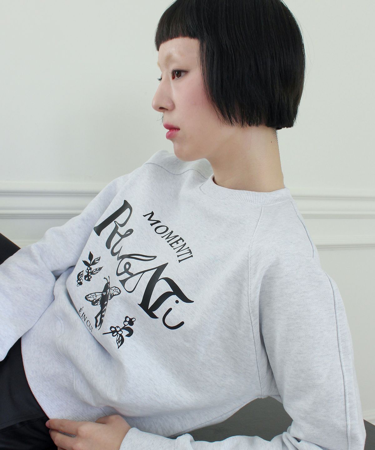 루바티(RUBATI) Honeybee Sweatshirt (ICE MELANGE)