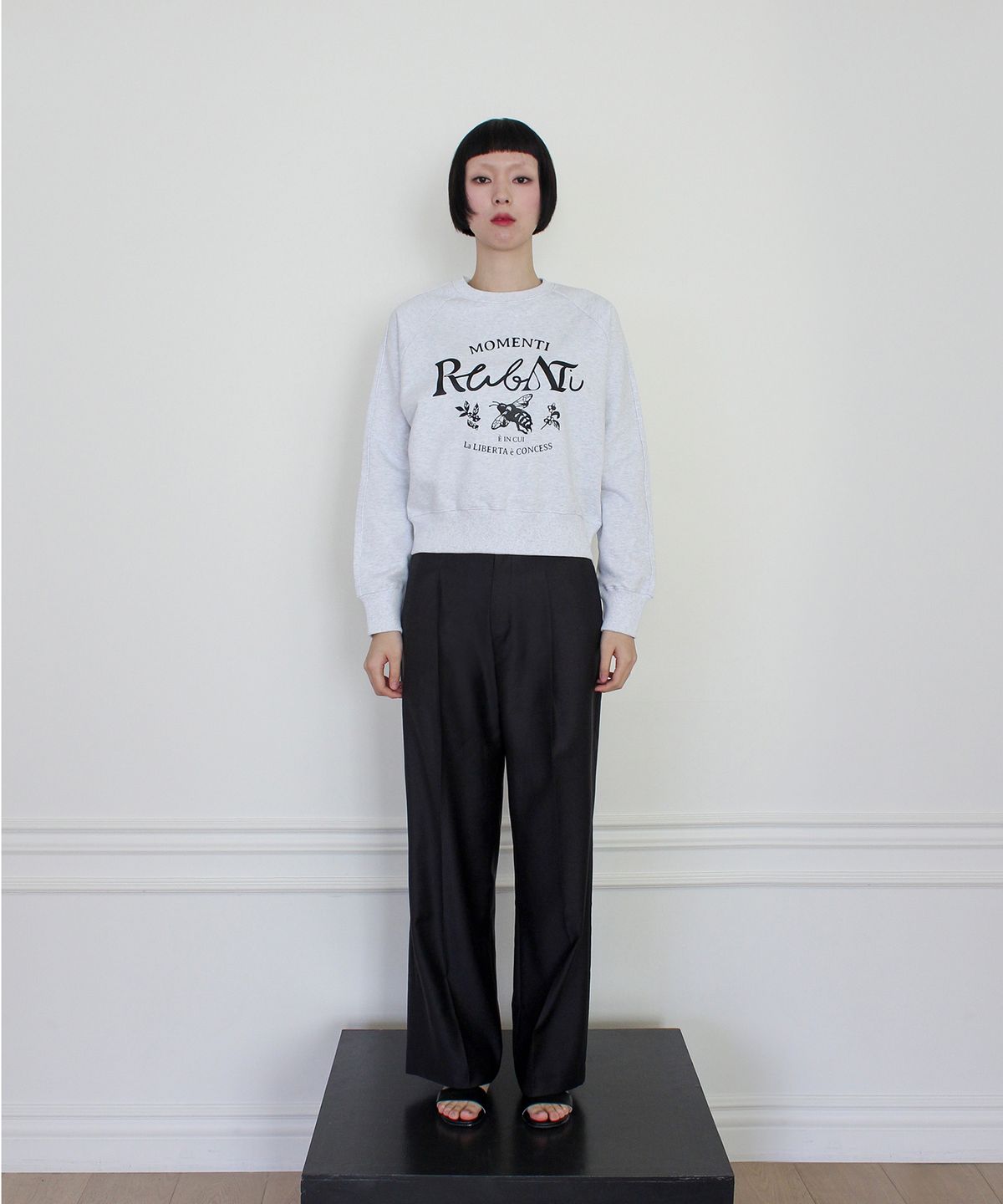 루바티(RUBATI) Honeybee Sweatshirt (ICE MELANGE)