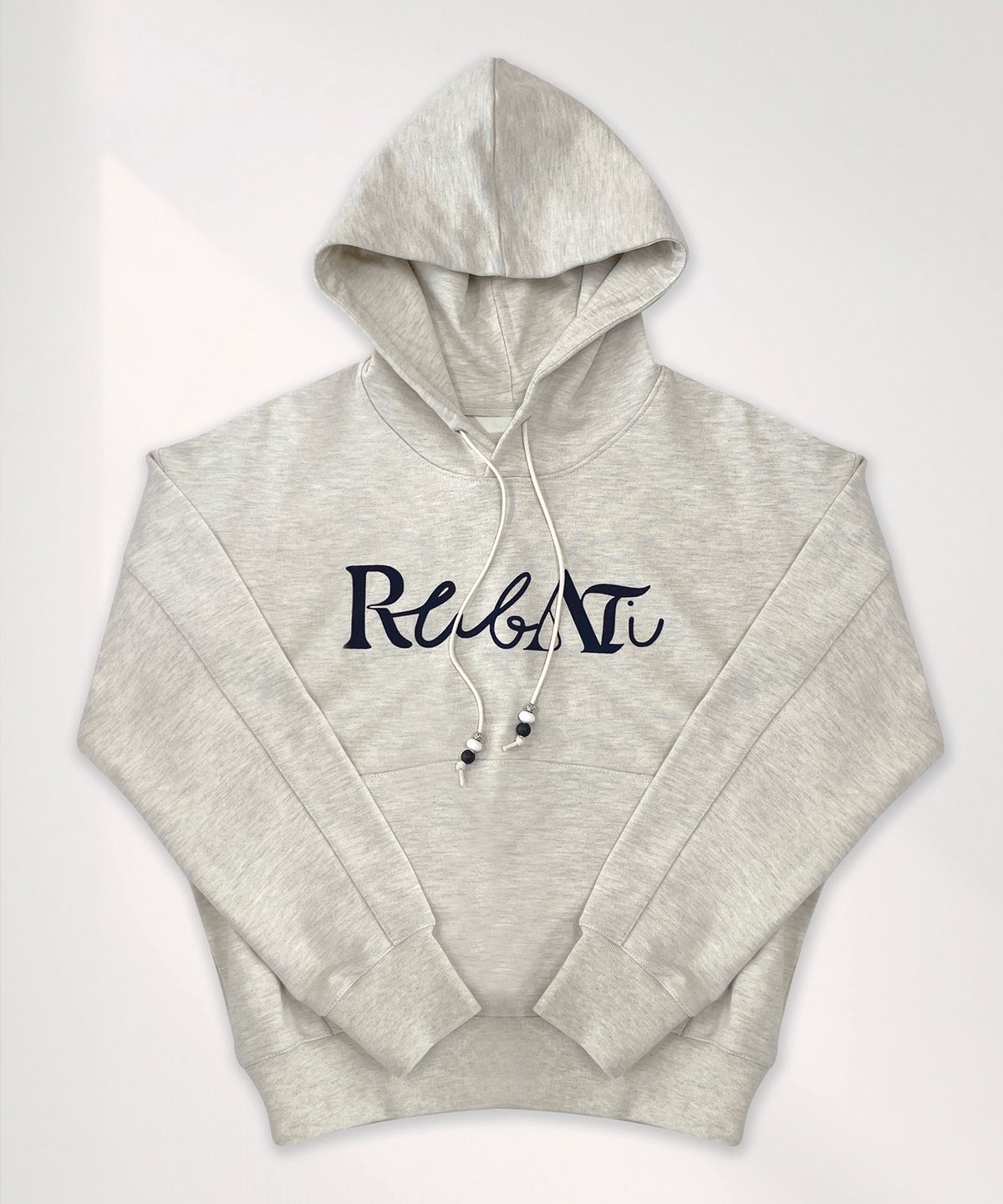 루바티(RUBATI) Lettering Logo HOOD (OATMEAL)