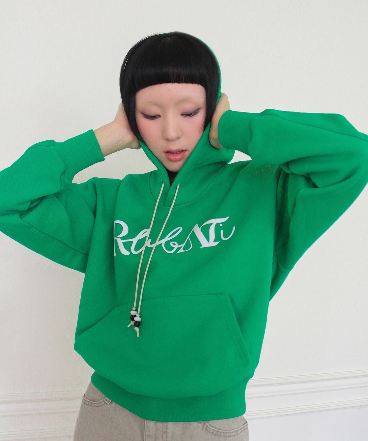 루바티(RUBATI) Lettering Logo HOOD (GREEN)