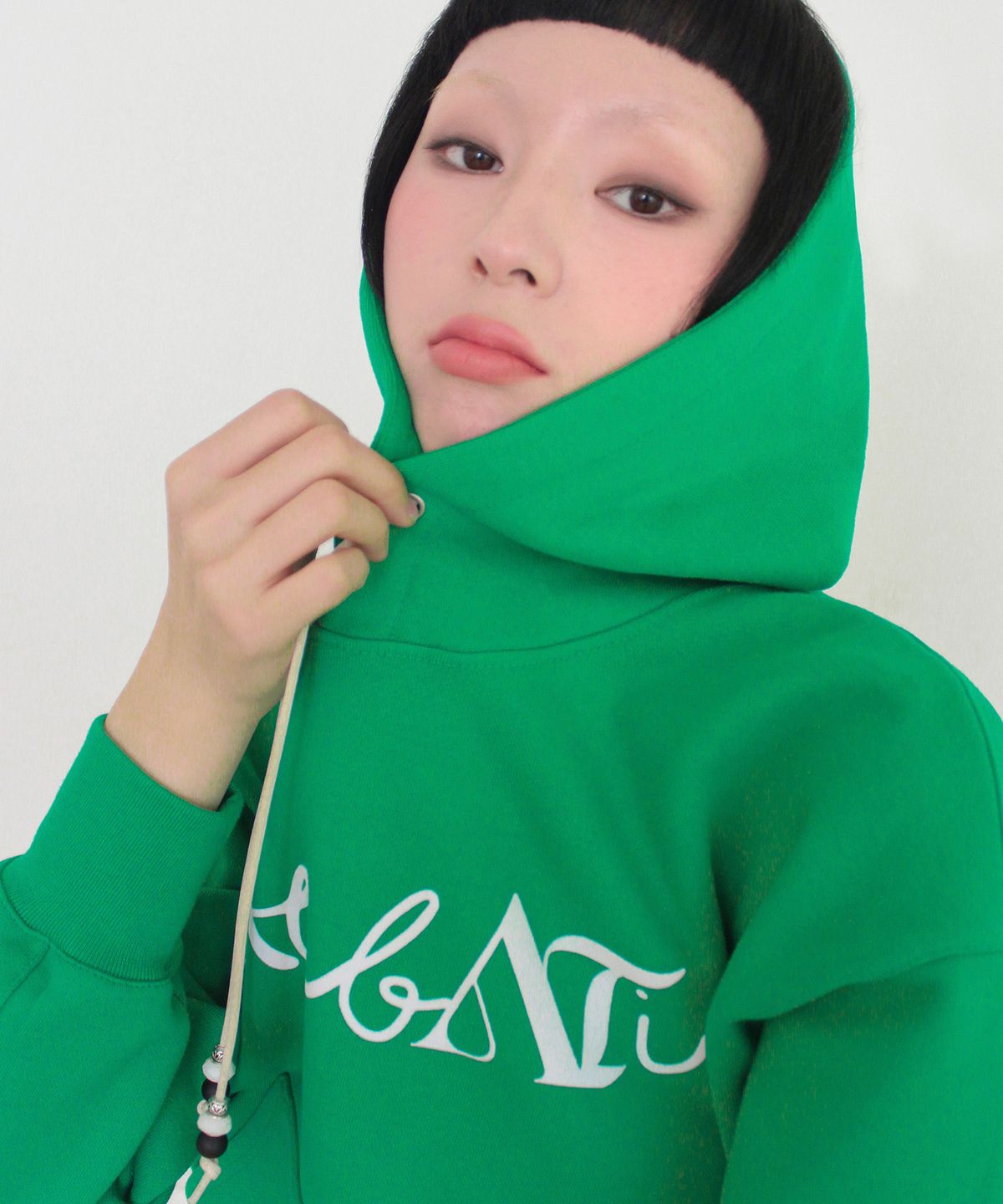 루바티(RUBATI) Lettering Logo HOOD (GREEN)