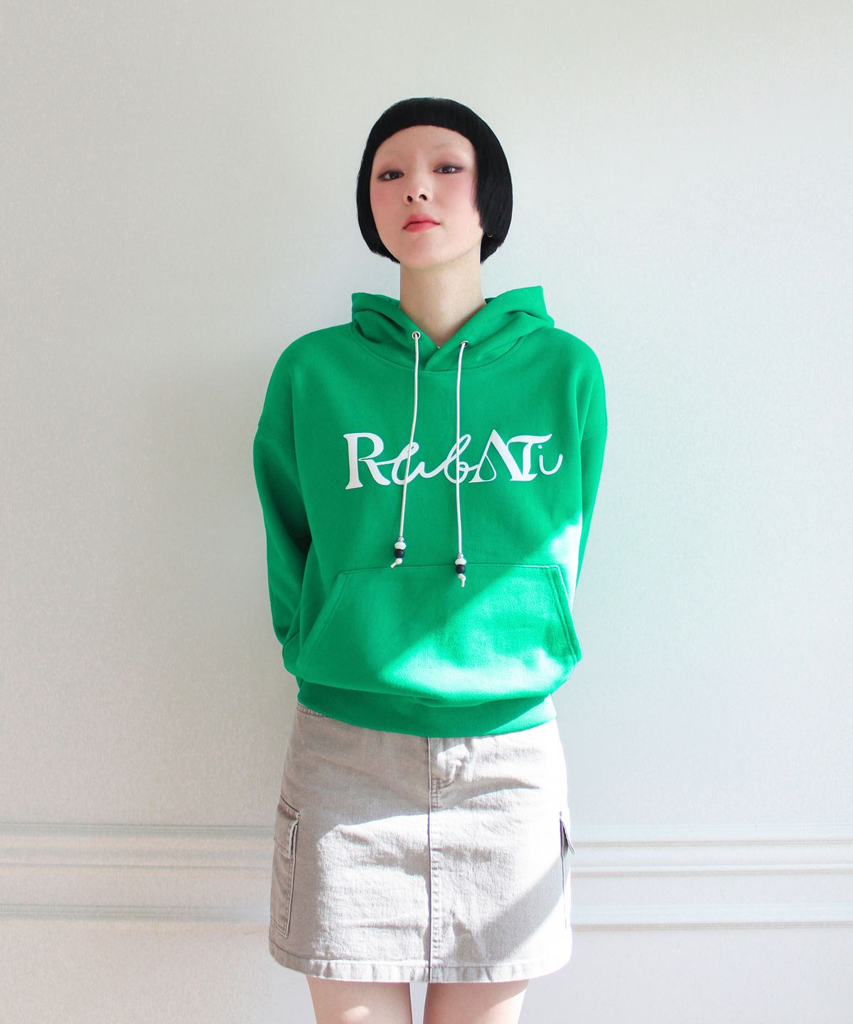루바티(RUBATI) Lettering Logo HOOD (GREEN)