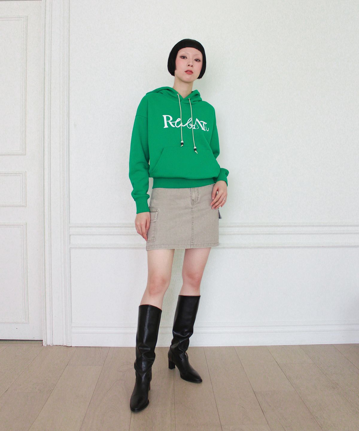 루바티(RUBATI) Lettering Logo HOOD (GREEN)