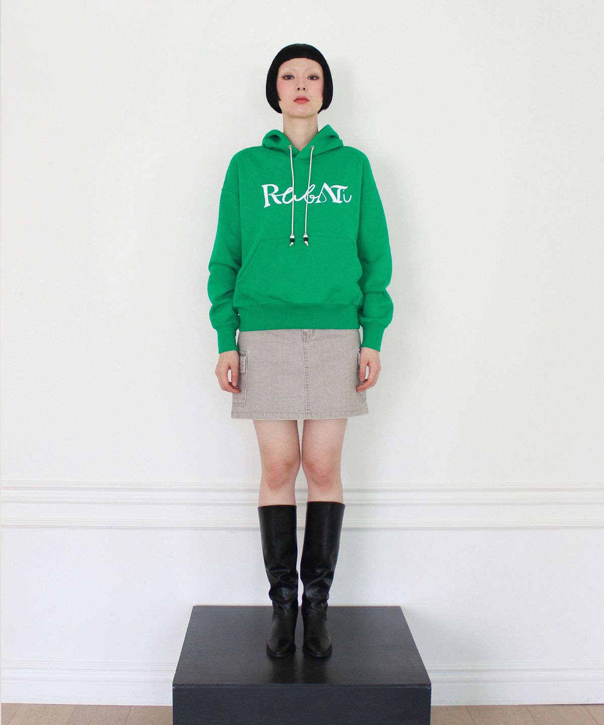 루바티(RUBATI) Lettering Logo HOOD (GREEN)